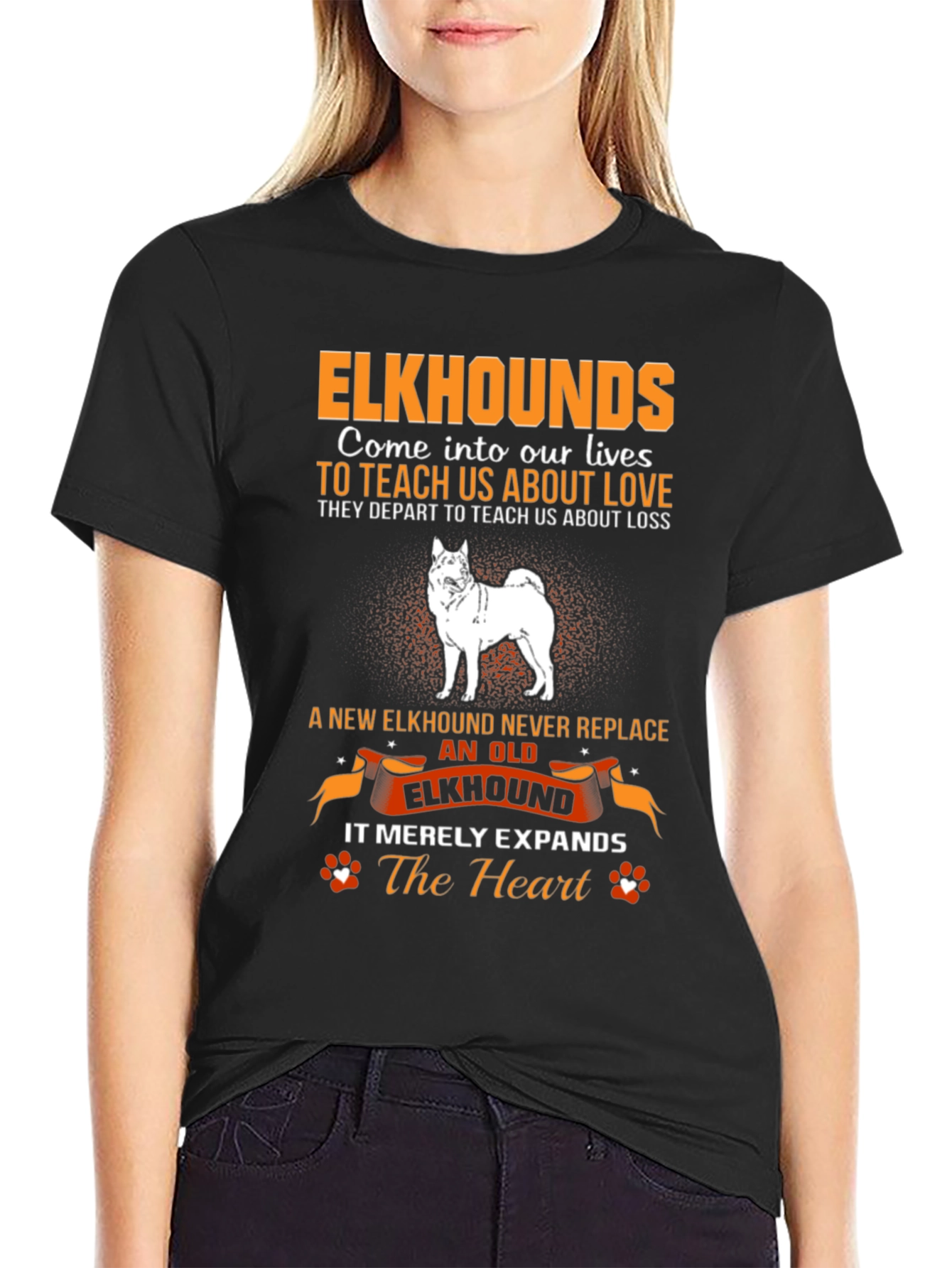 Elkhound Dog Lover T-Shirt - Expands The Heart