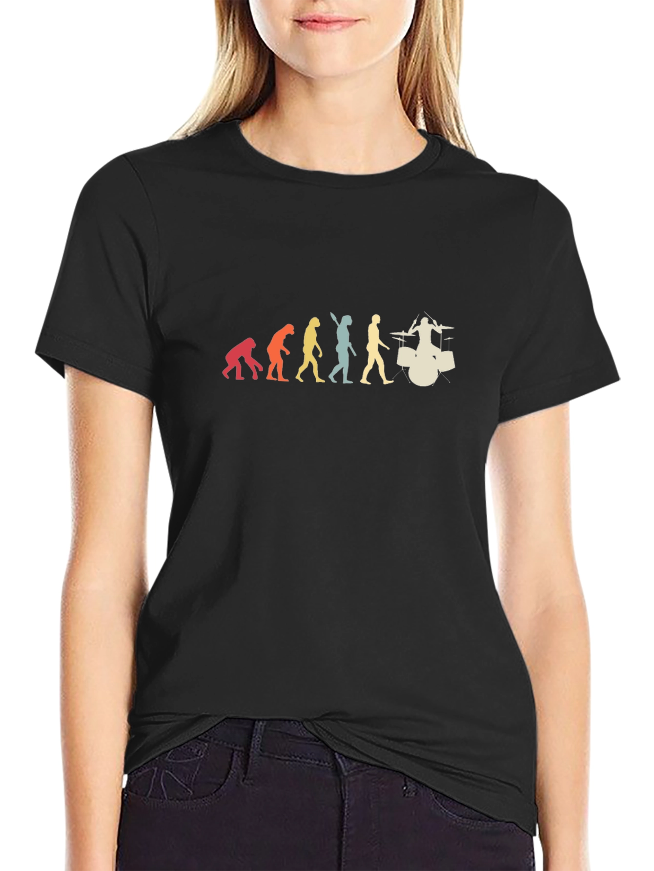 Evolution of Drummer Black T-Shirt