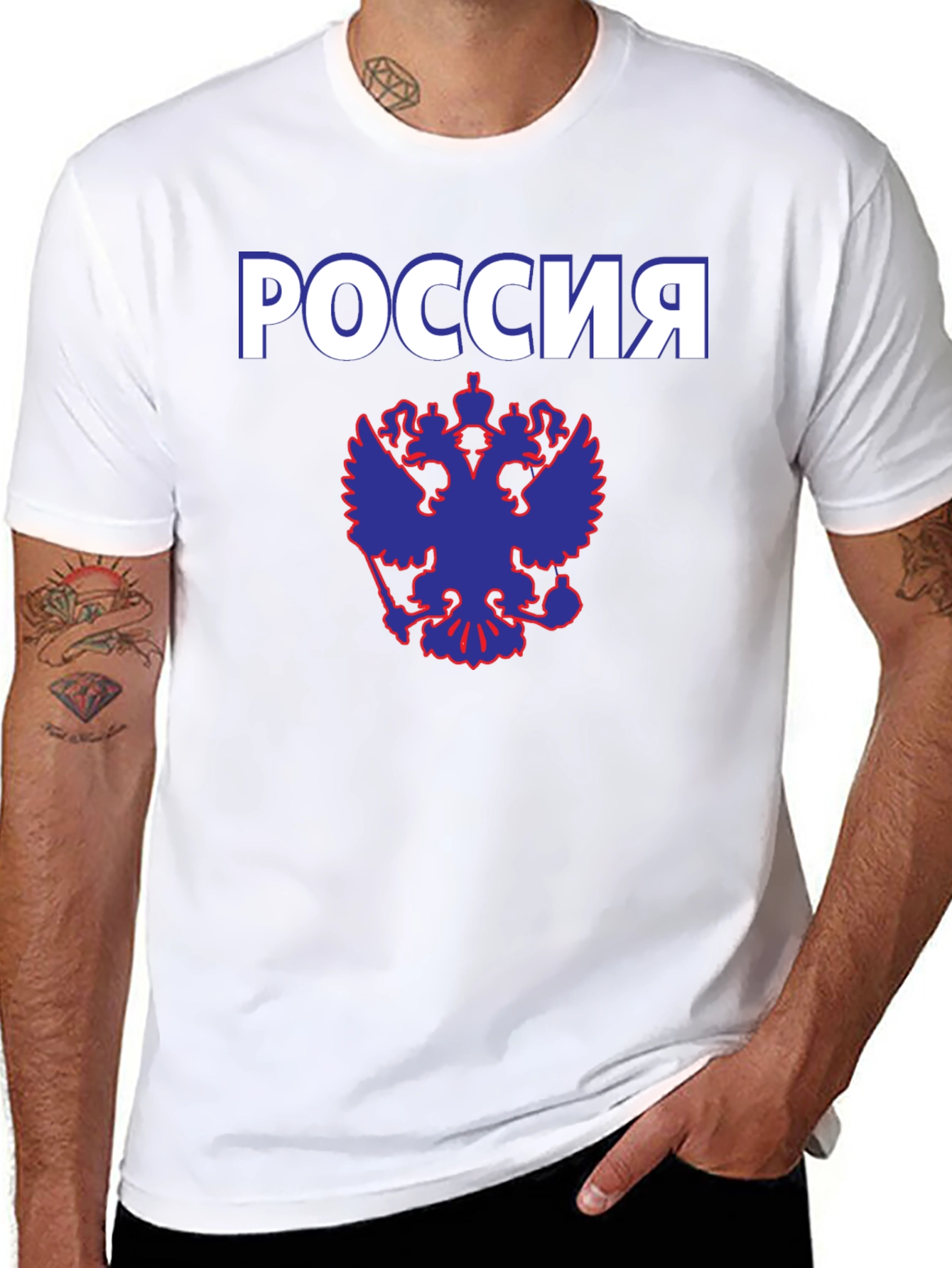 Russia T-Shirt with Eagle Emblem - Black
