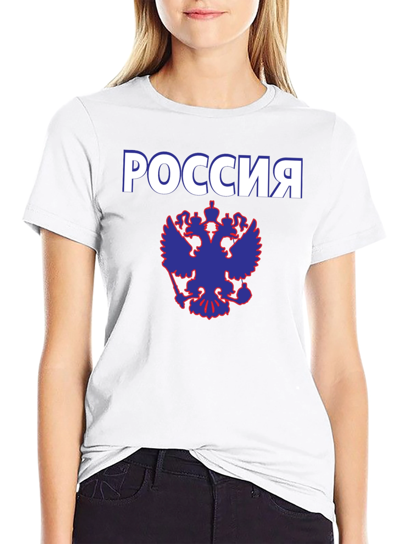 Russia T-Shirt with Eagle Emblem - Black