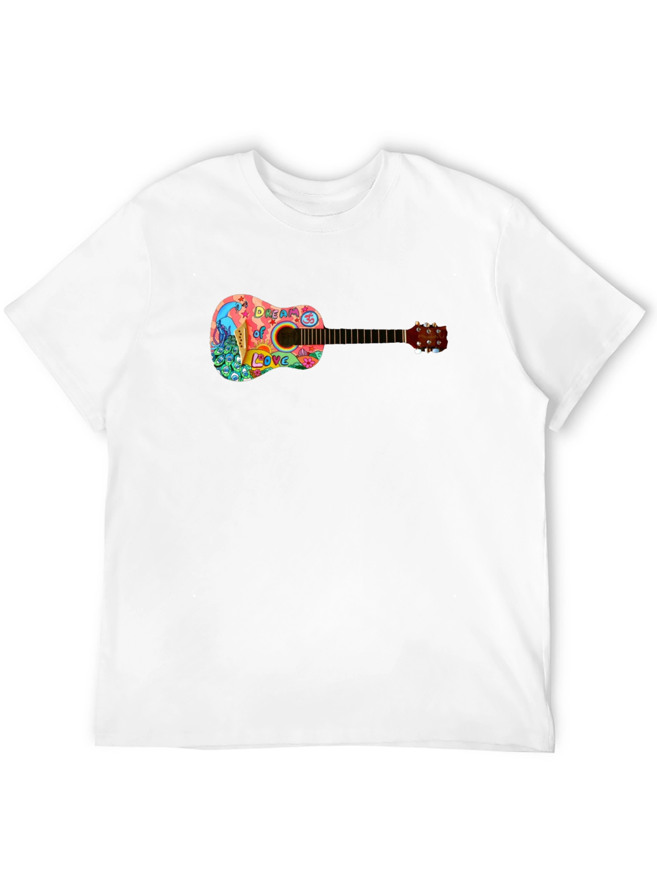 Psychedelic Guitar Dream of Love Black T-Shirt
