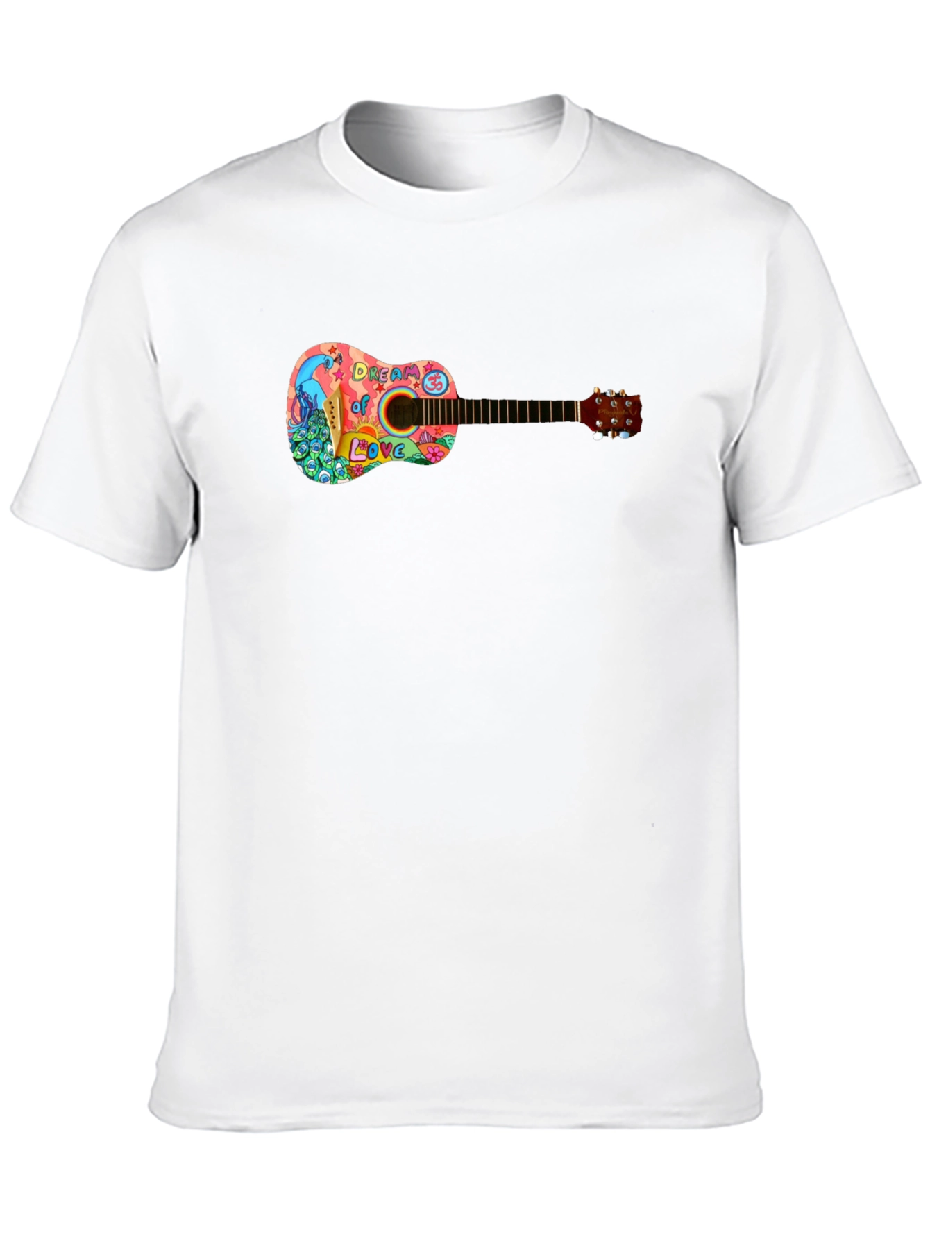 Psychedelic Guitar Dream of Love Black T-Shirt