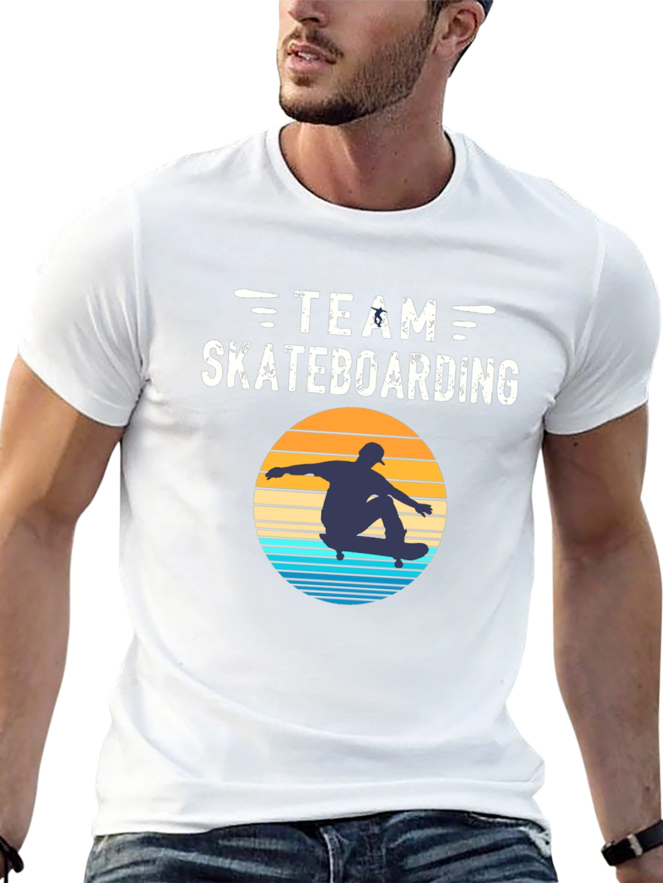 Team Skateboarding Graphic Tee - Black