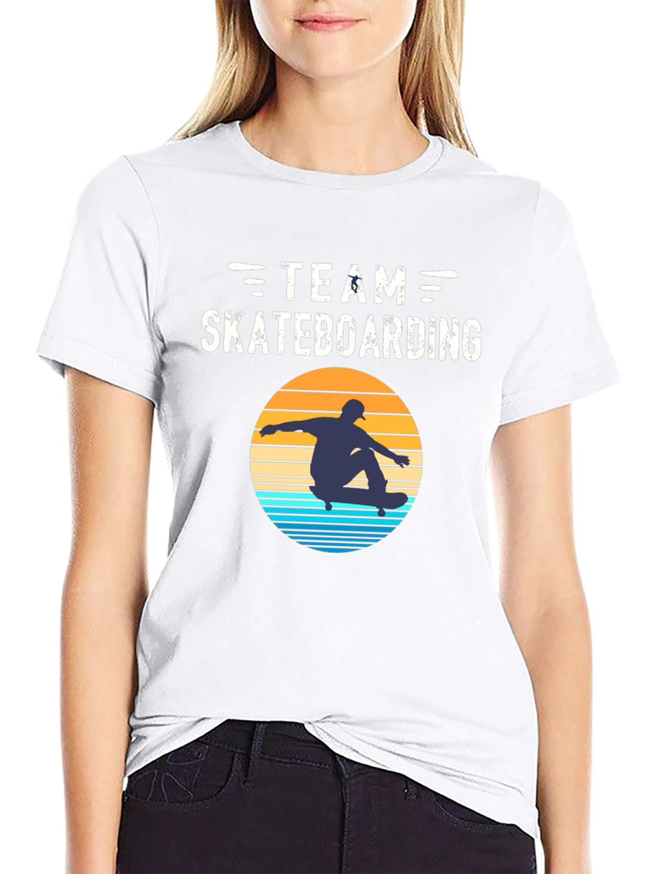 Team Skateboarding Graphic Tee - Black