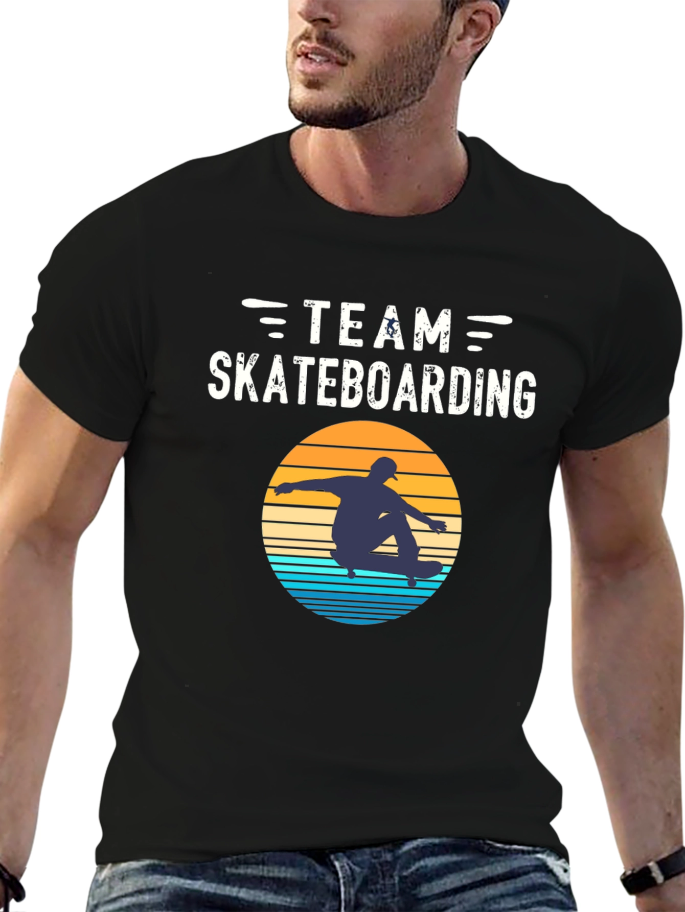 Team Skateboarding Graphic Tee - Black