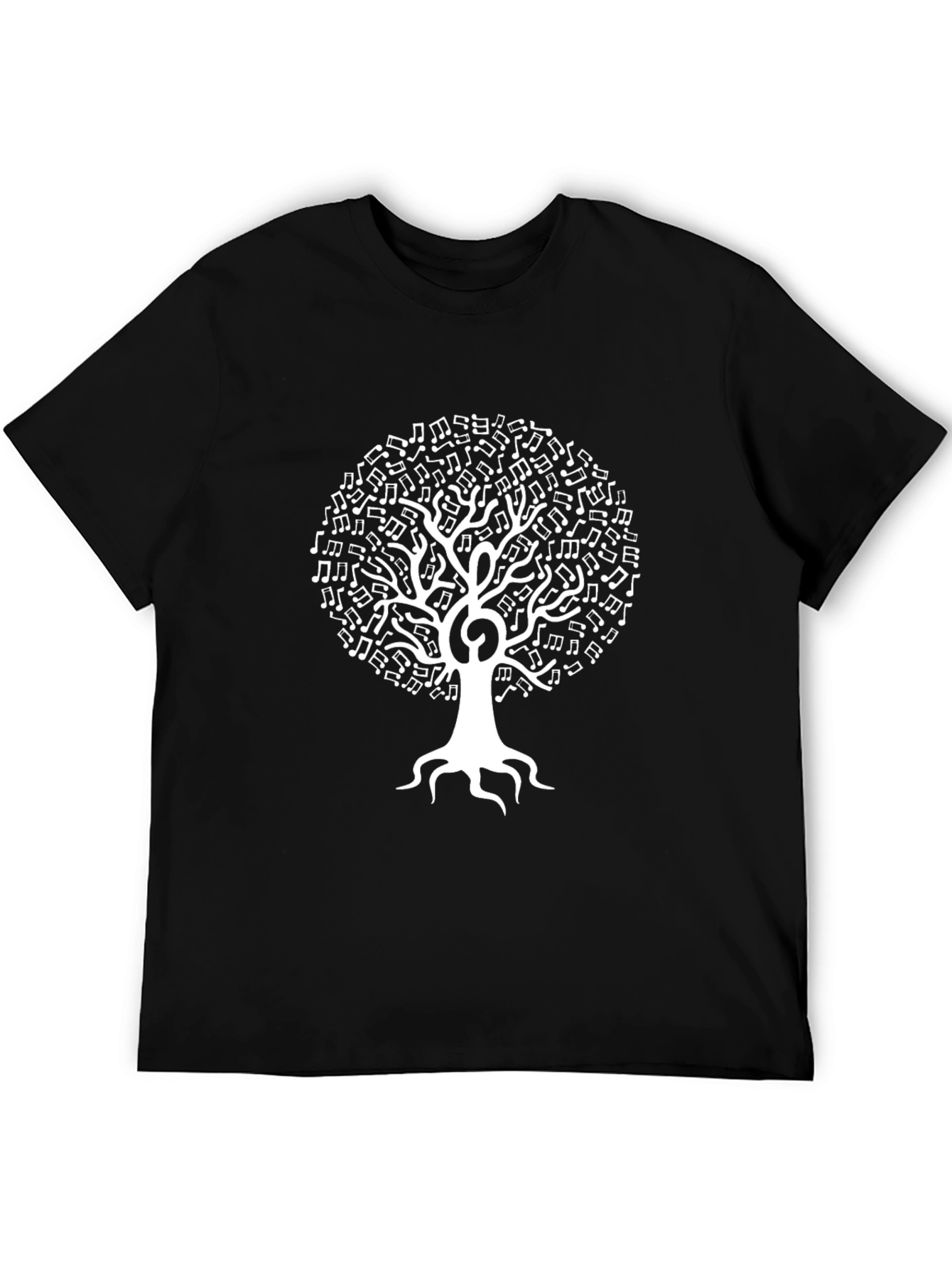 Musical Tree T-Shirt - Black Cotton Blend