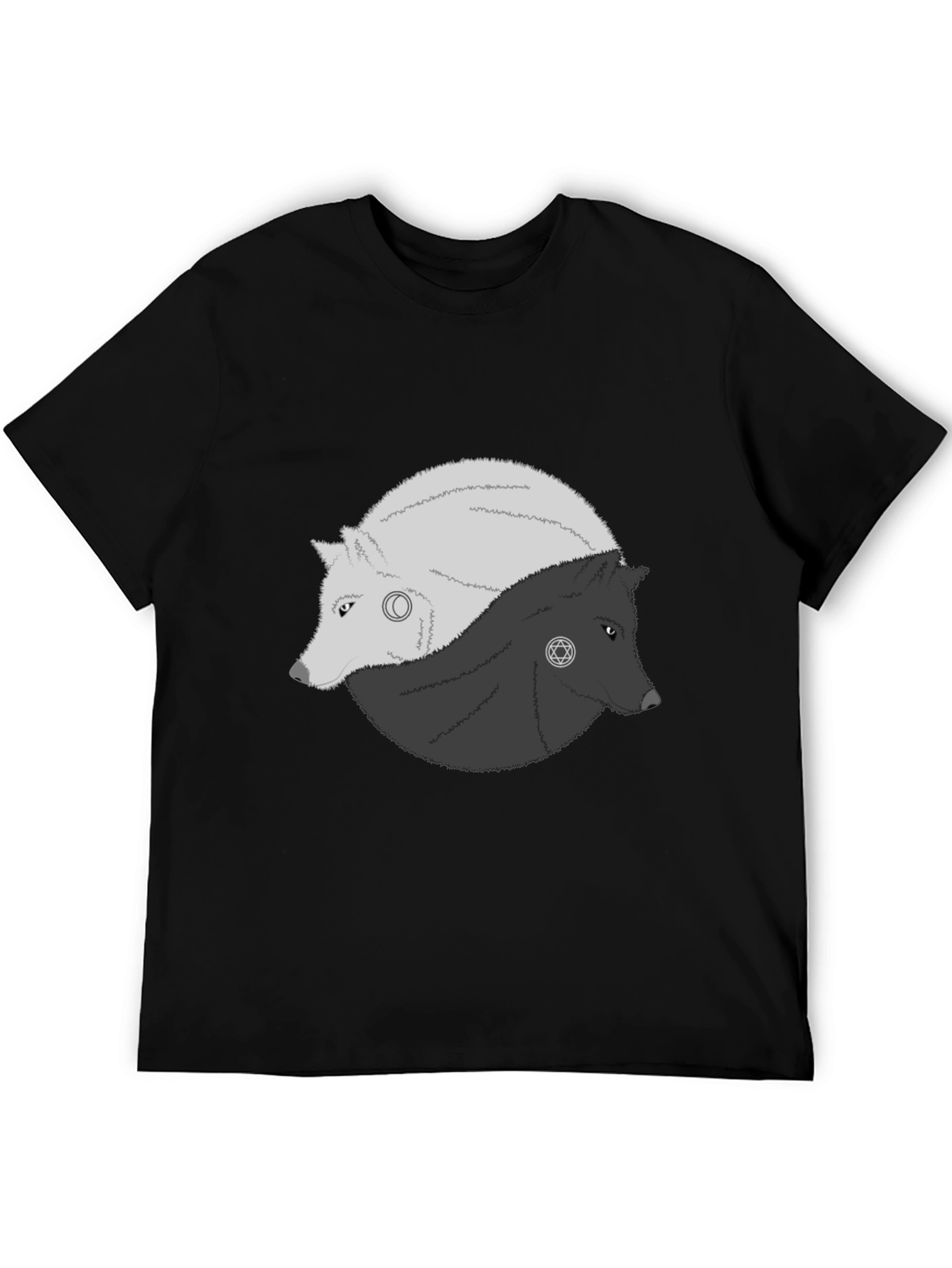 Yin Yang Wolves Graphic Tee - Balance & Style