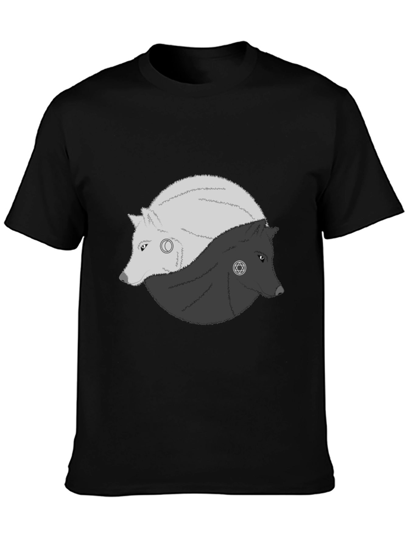 Yin Yang Wolves Graphic Tee - Balance & Style
