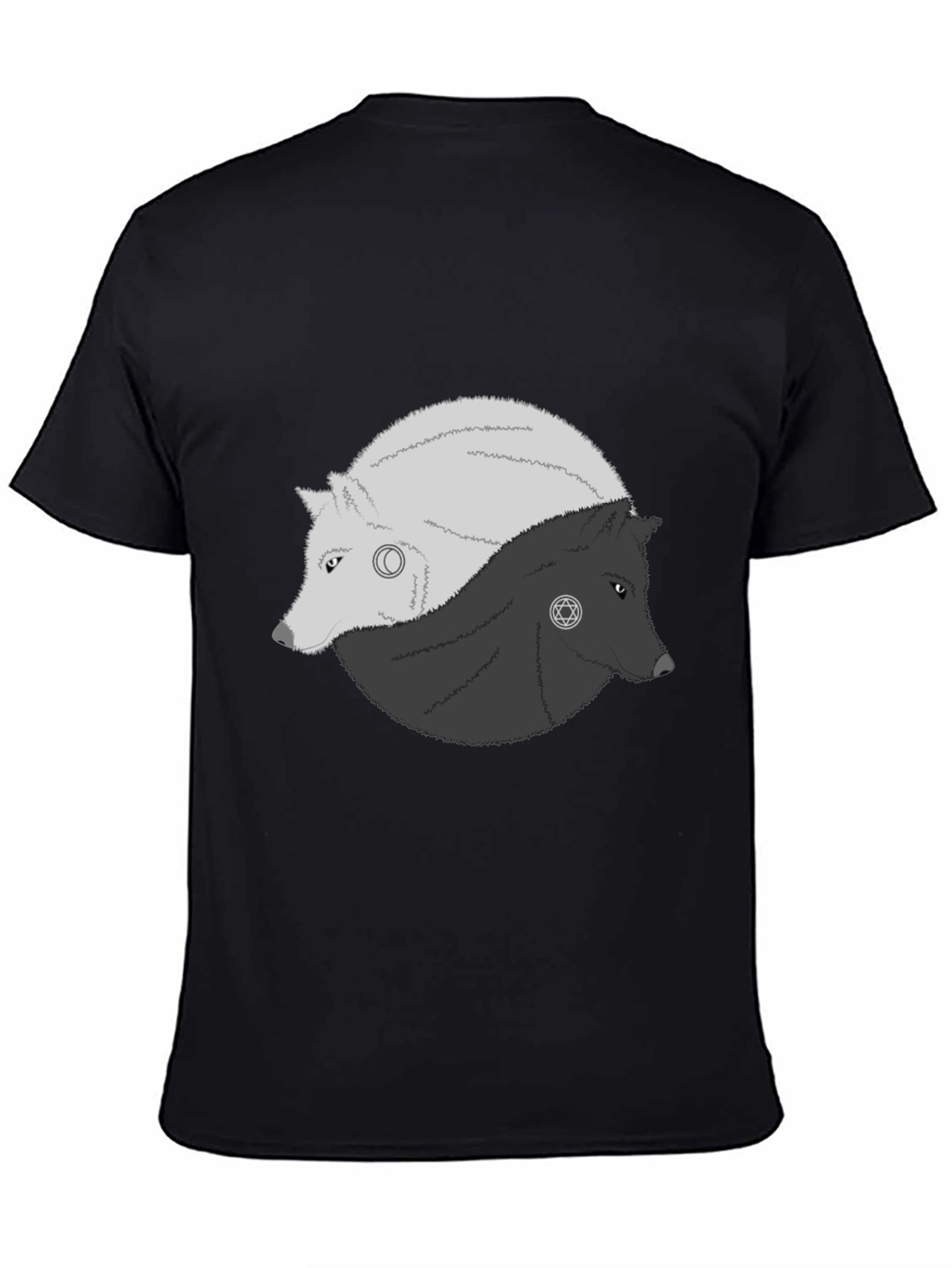 Yin Yang Wolves Graphic Tee - Balance & Style