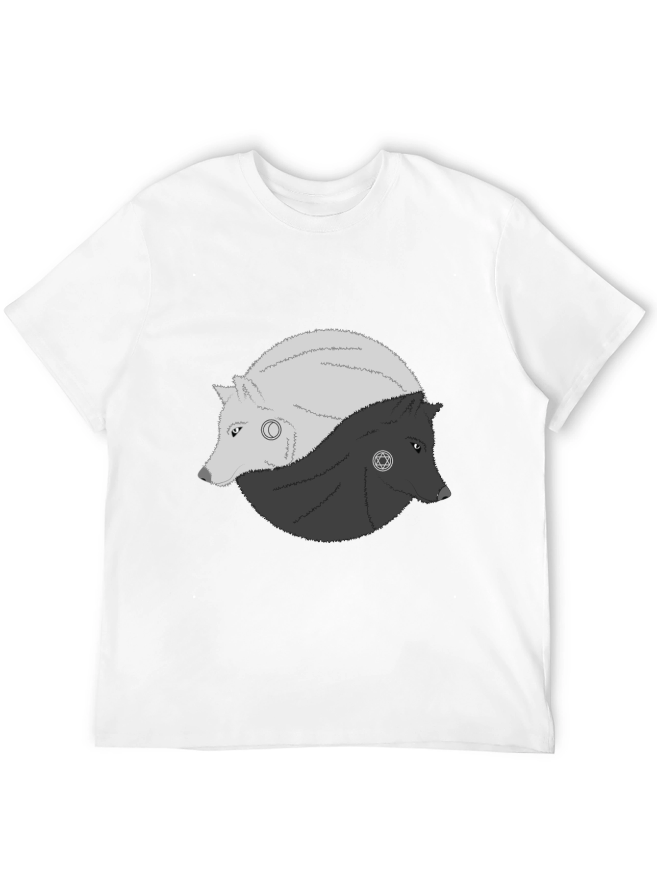 Yin Yang Wolves Graphic Tee - Balance & Style