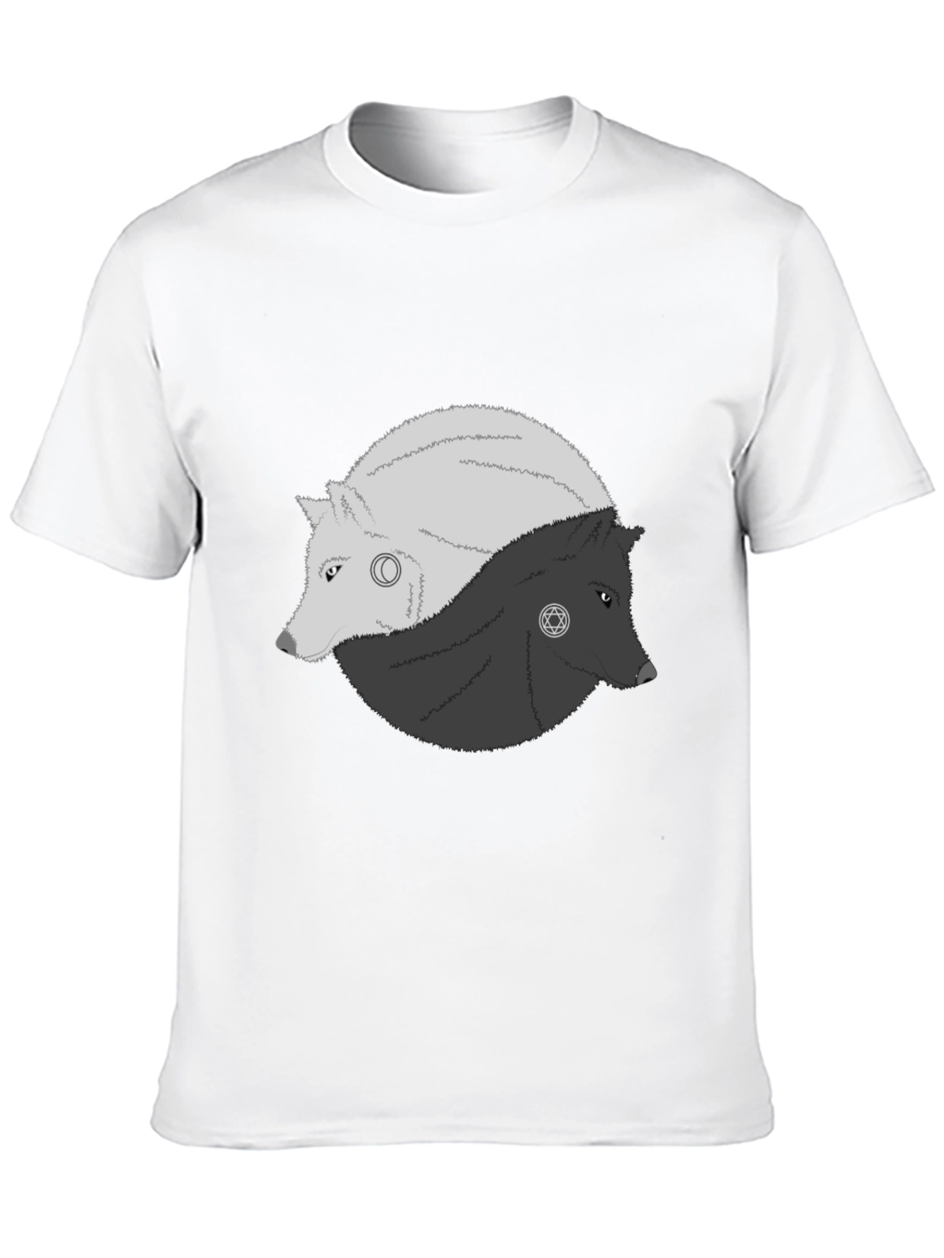 Yin Yang Wolves Graphic Tee - Balance & Style