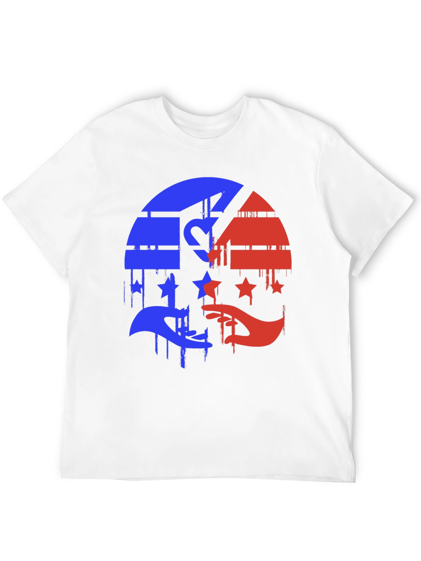 Patriotic Graphic Tee - Red & Blue Liberty Design