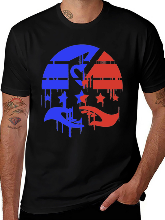 Patriotic Graphic Tee - Red & Blue Liberty Design