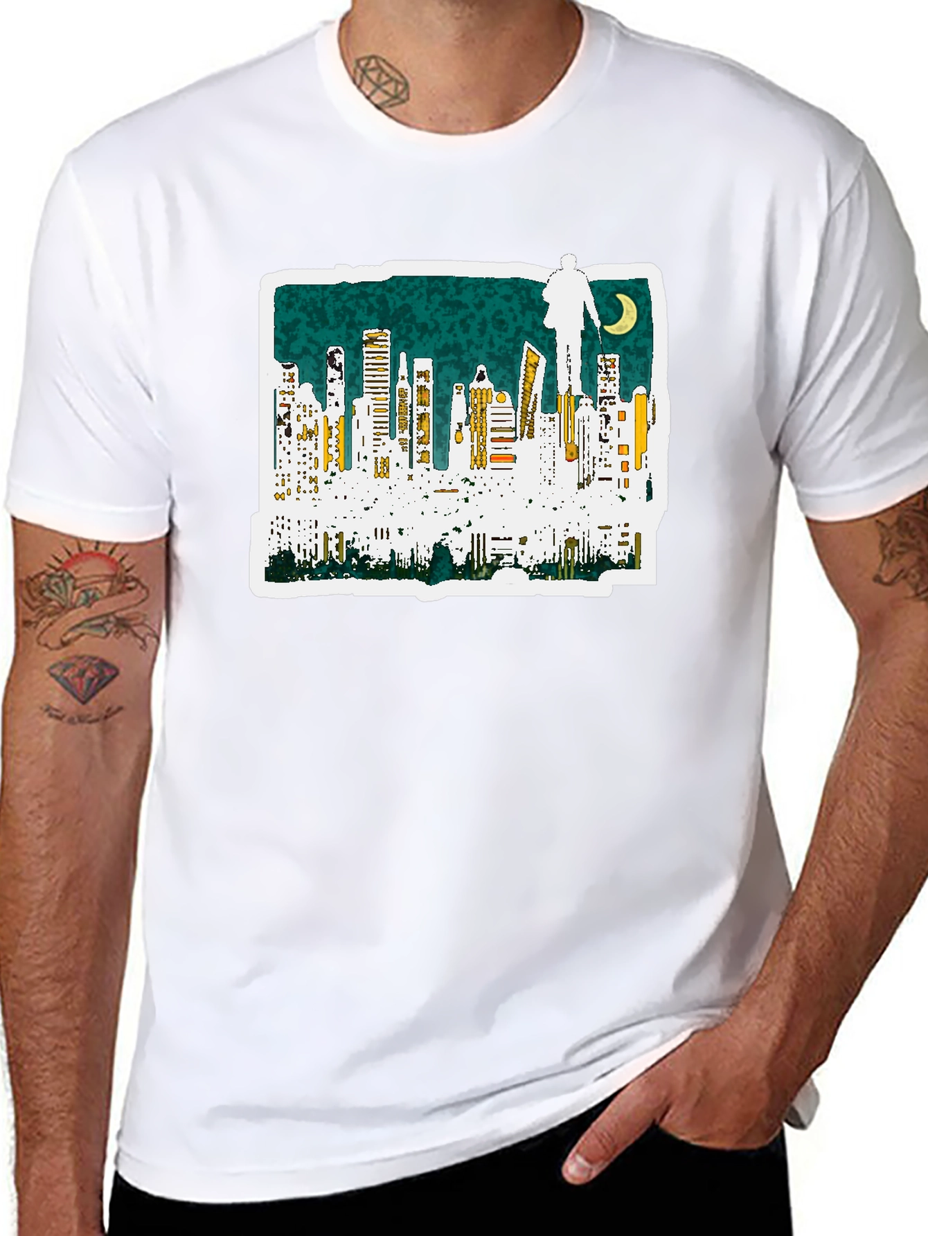 Cityscape Graphic Black T-Shirt