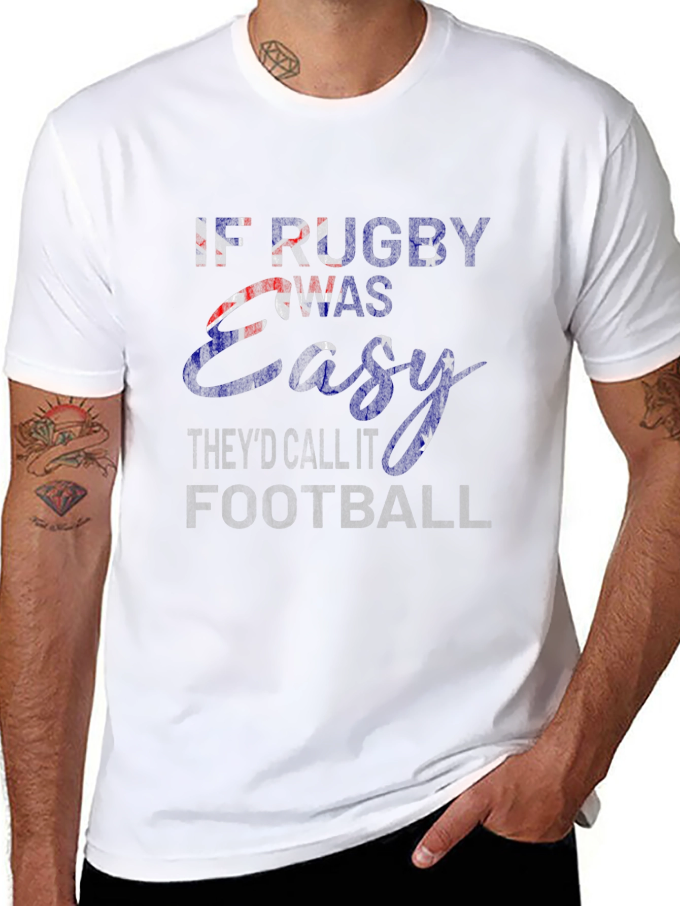 Rugby vs. Football Graphic T-Shirt