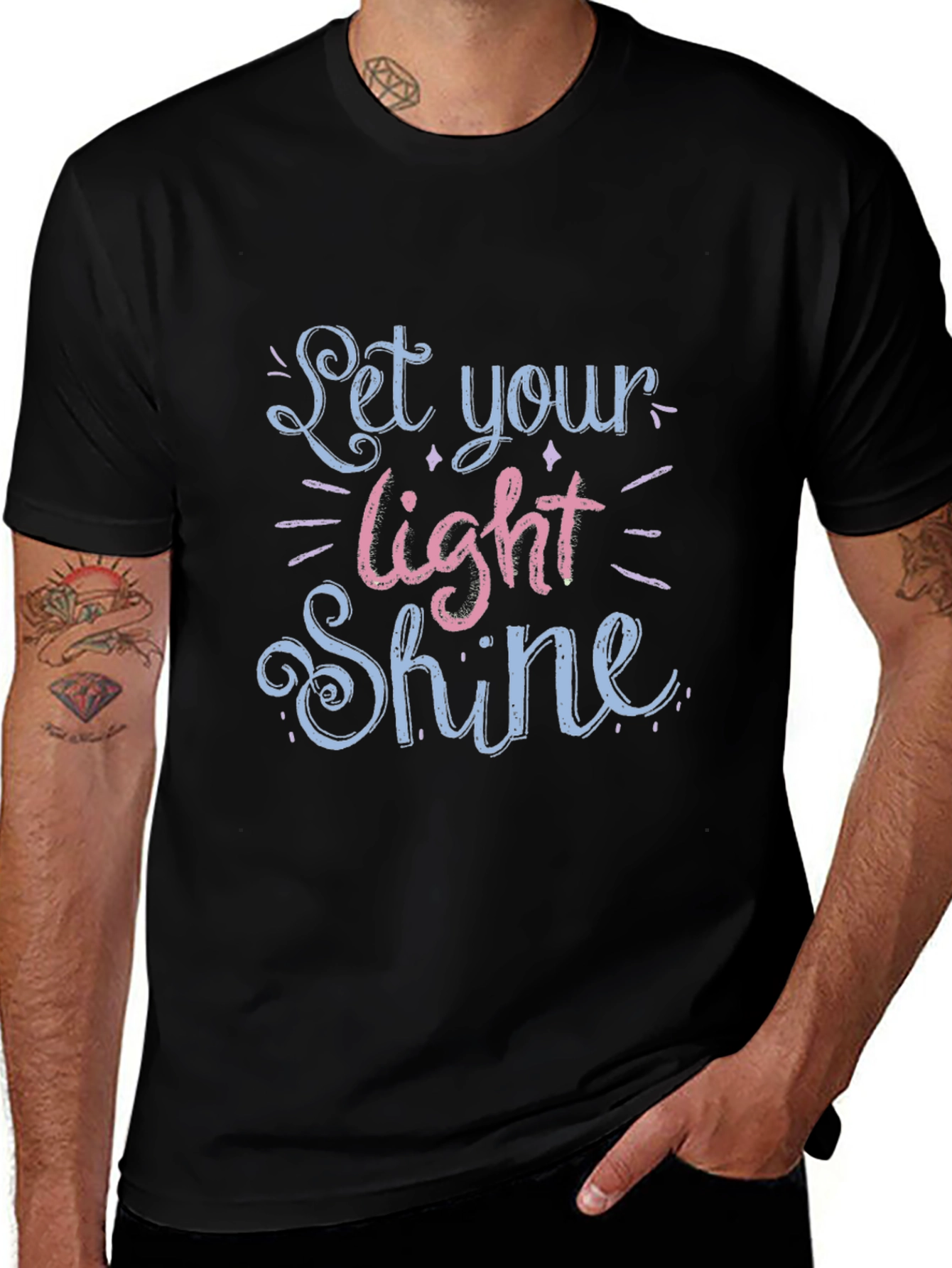 Let Your Light Shine Graphic Tee - Black