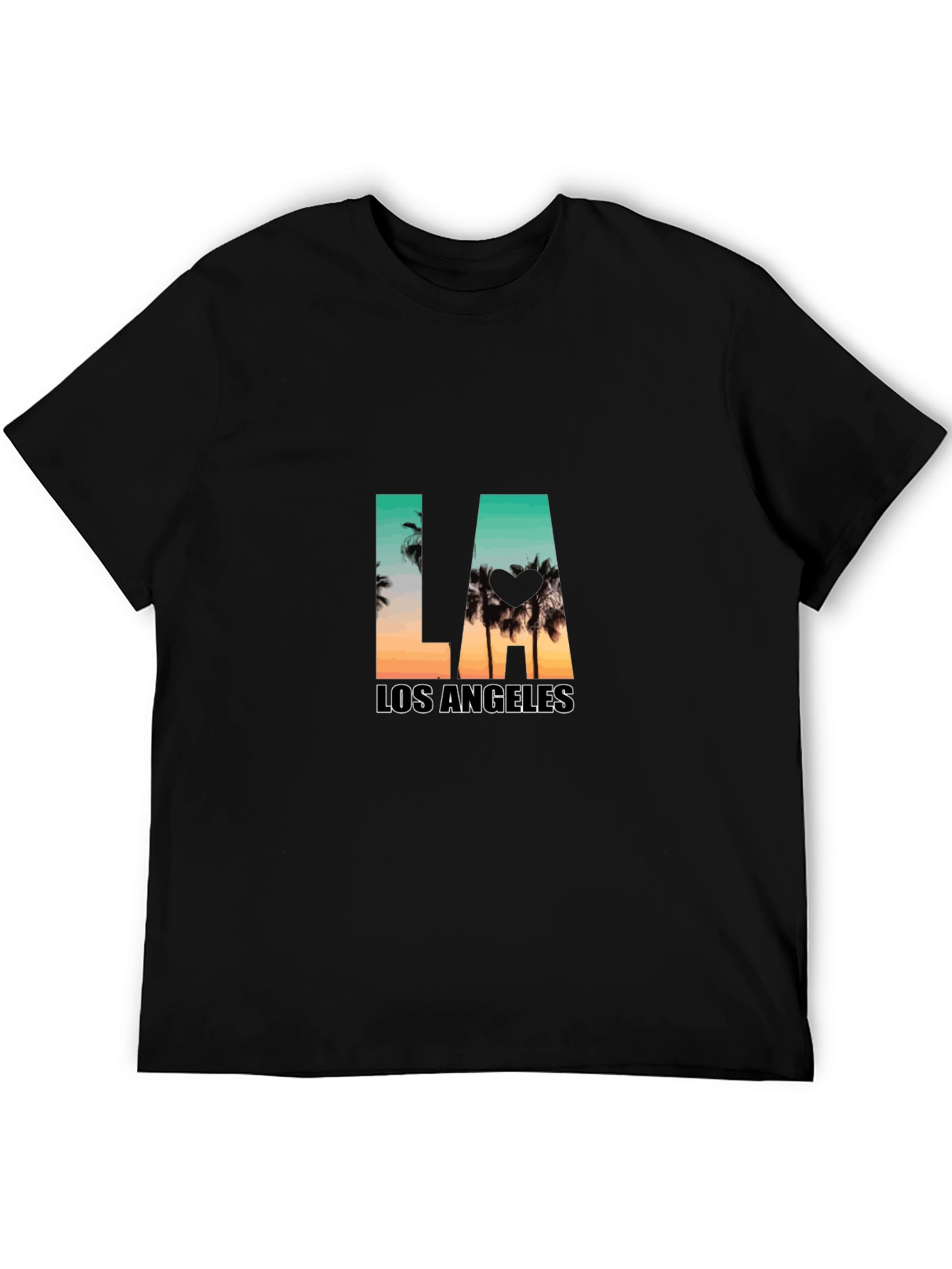 Los Angeles Palm Tree Graphic Black T-Shirt