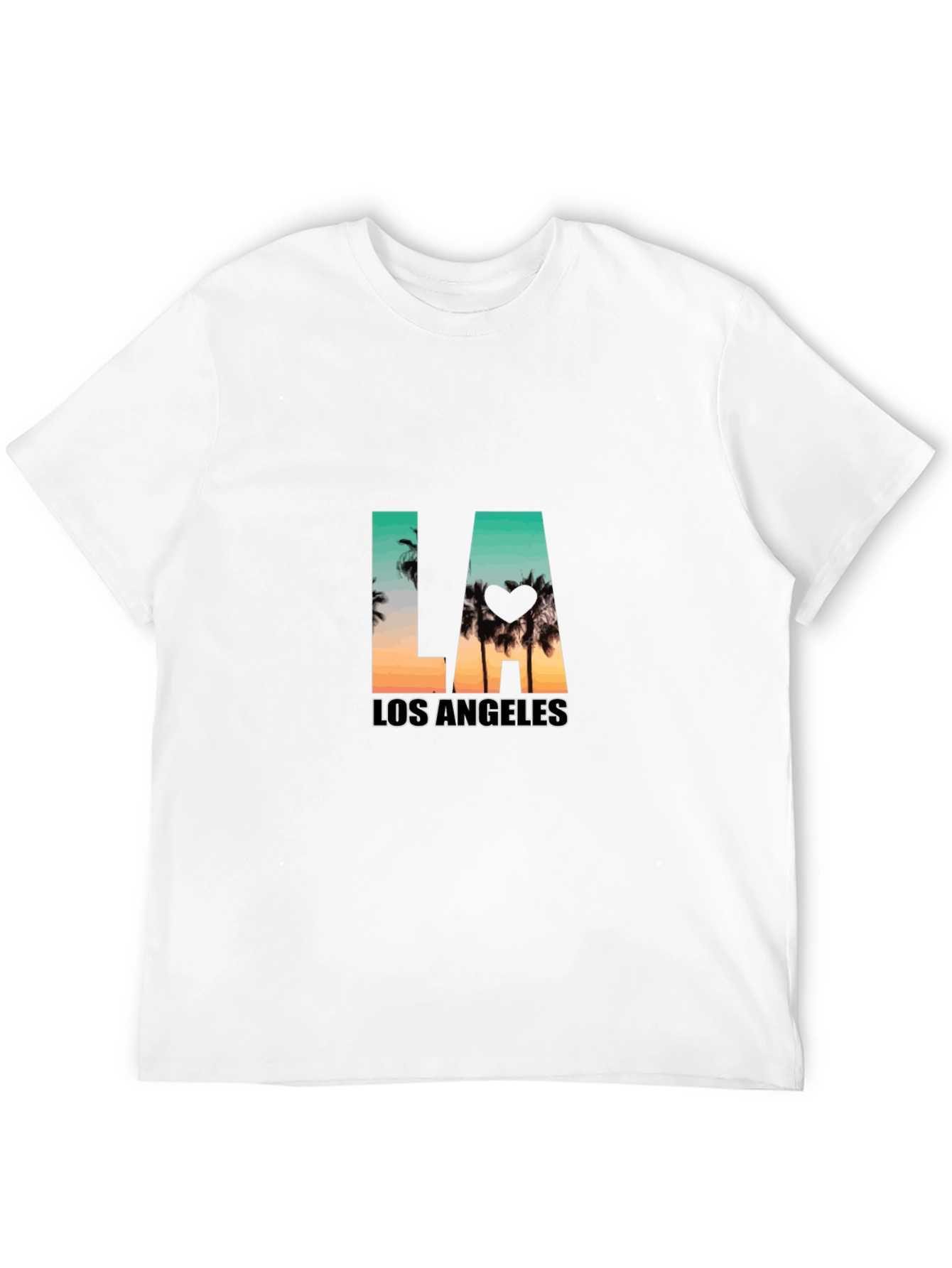 Los Angeles Palm Tree Graphic Black T-Shirt