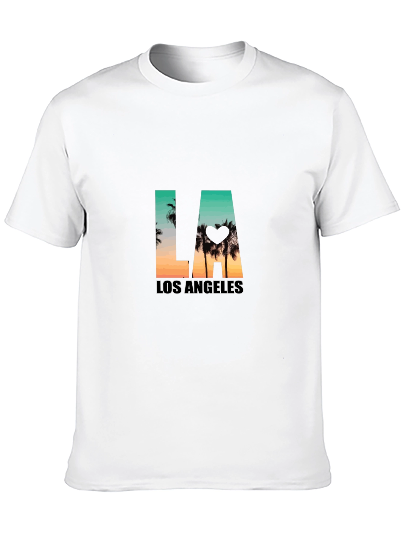 Los Angeles Palm Tree Graphic Black T-Shirt