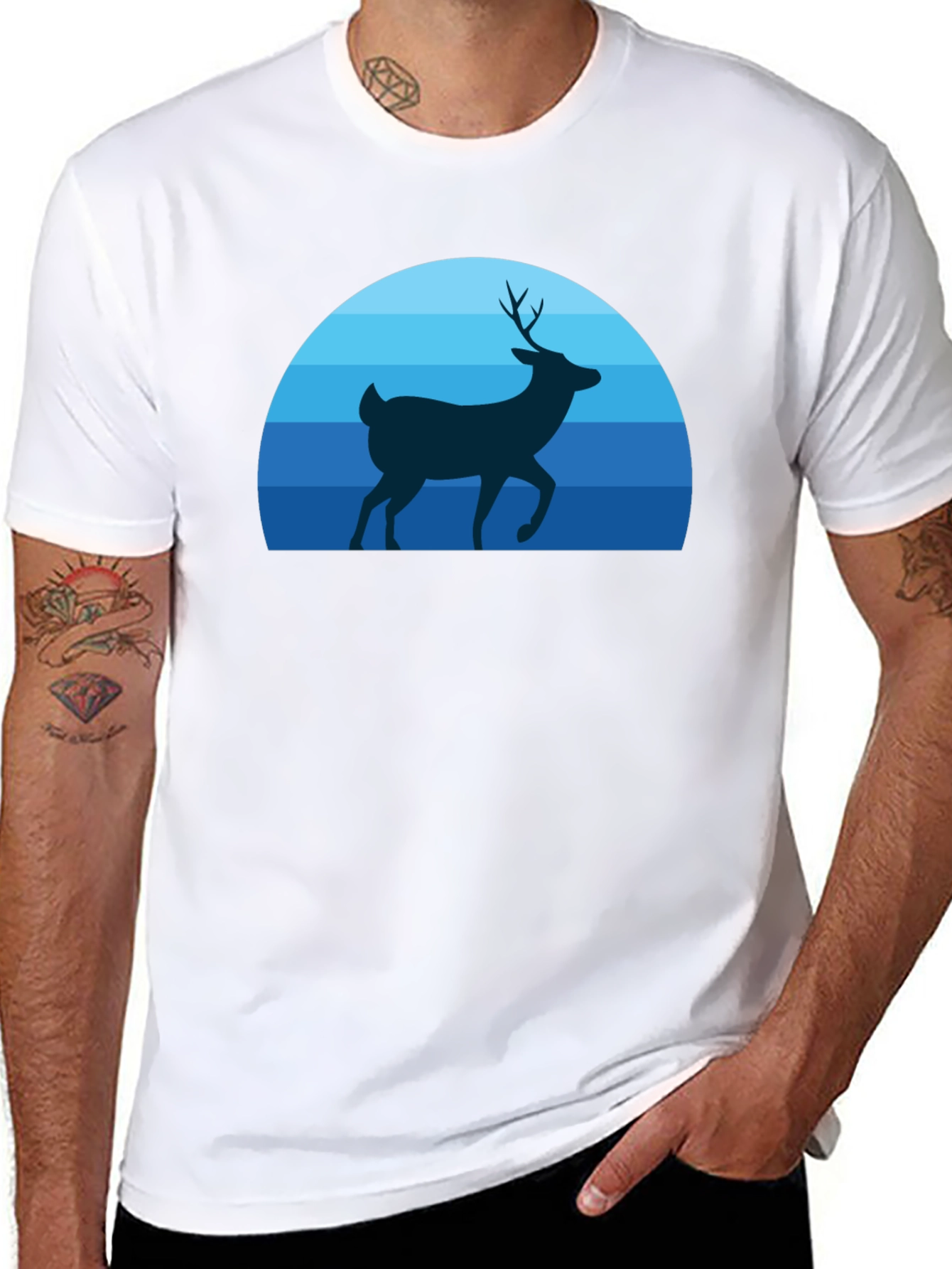 Deer Silhouette Graphic T-Shirt