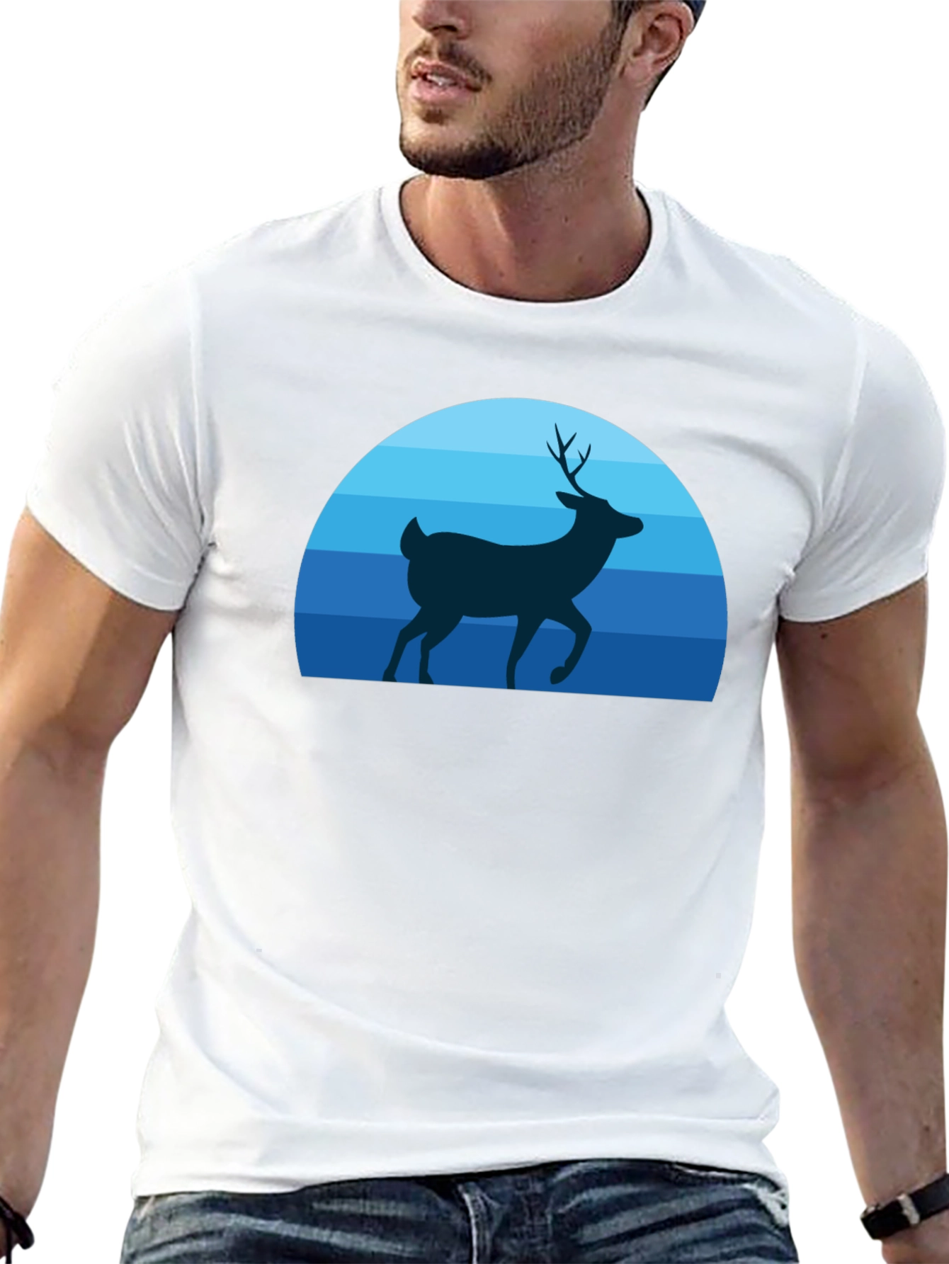 Deer Silhouette Graphic T-Shirt