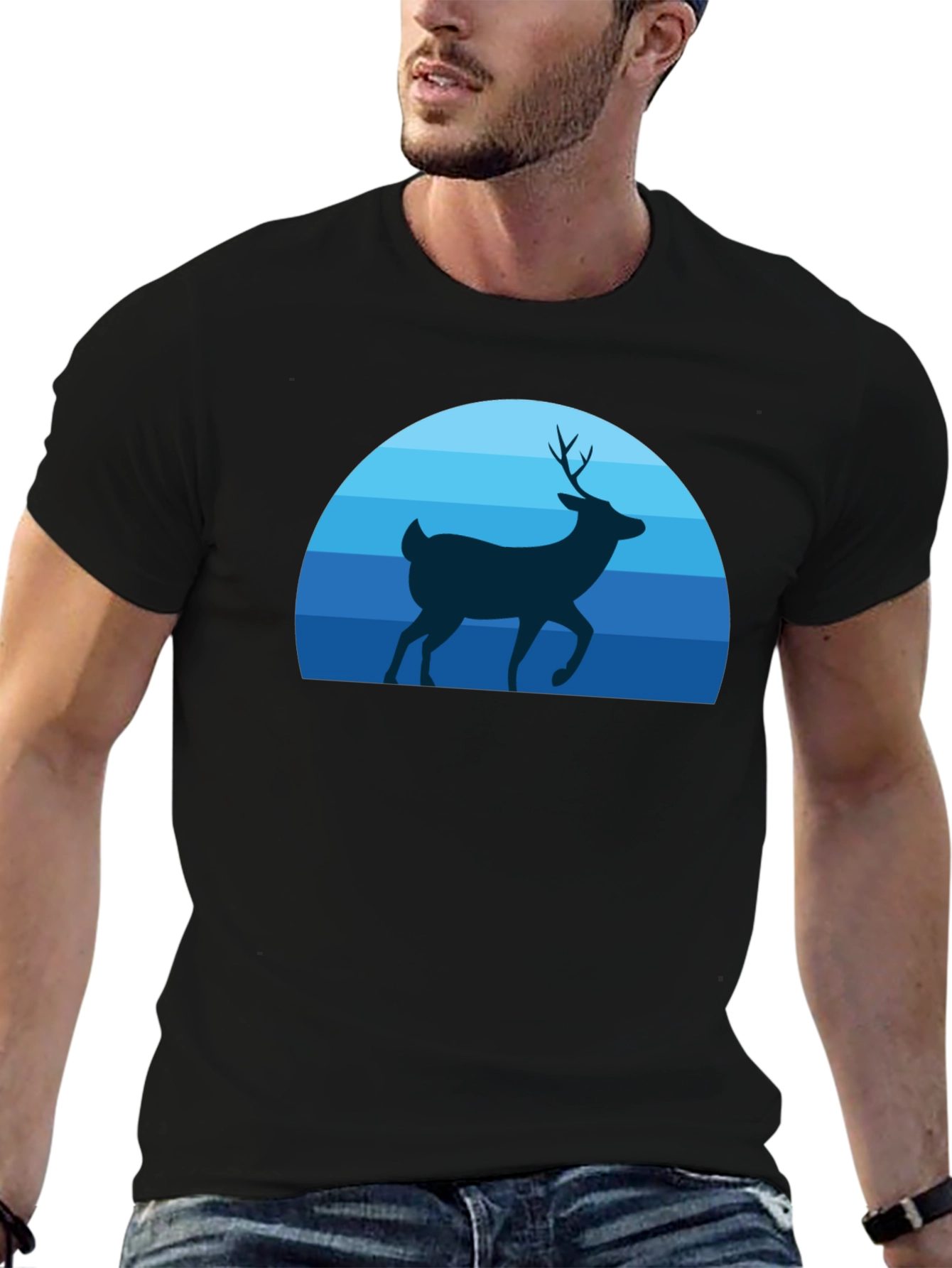 Deer Silhouette Graphic T-Shirt