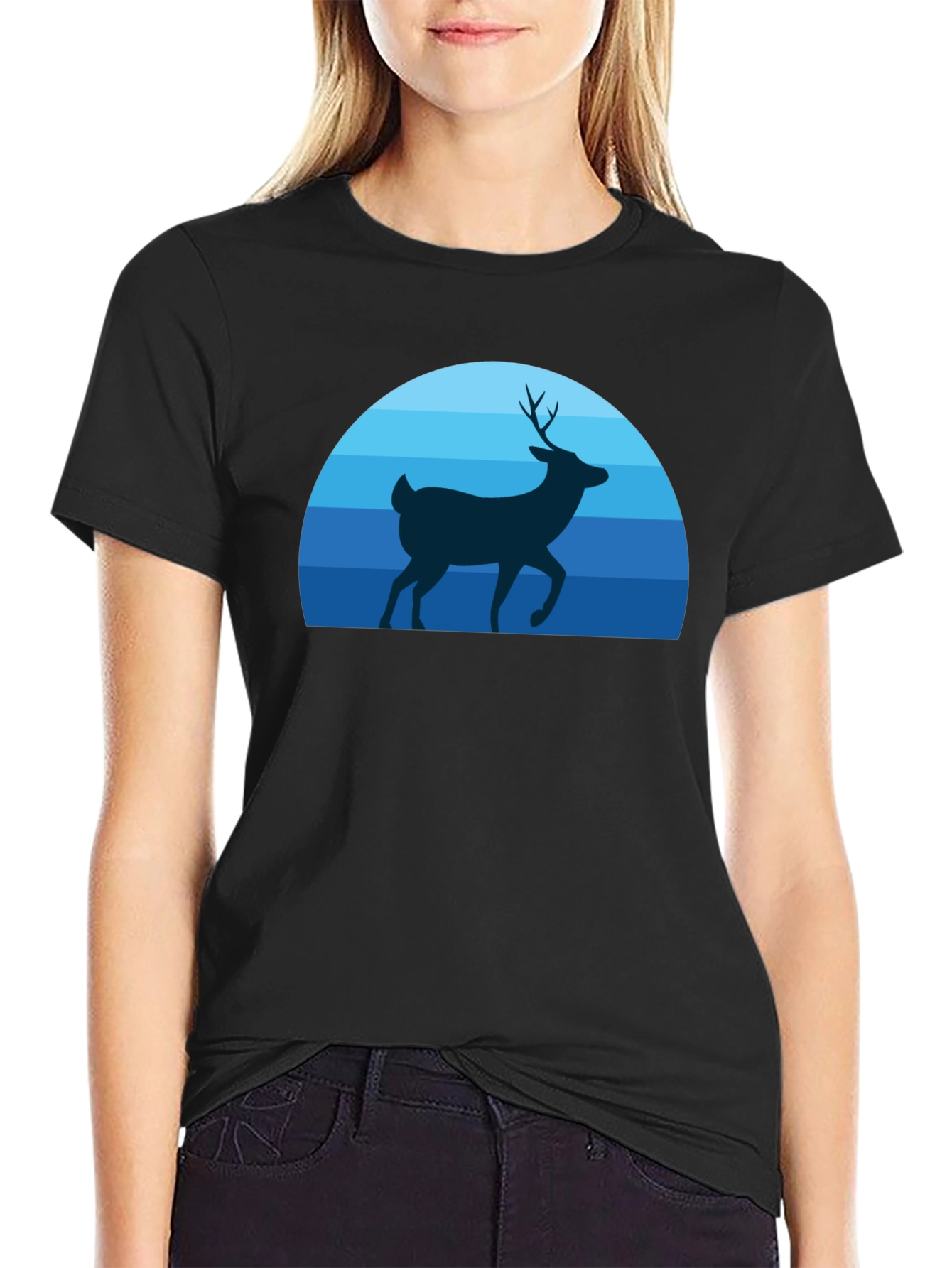 Deer Silhouette Graphic T-Shirt