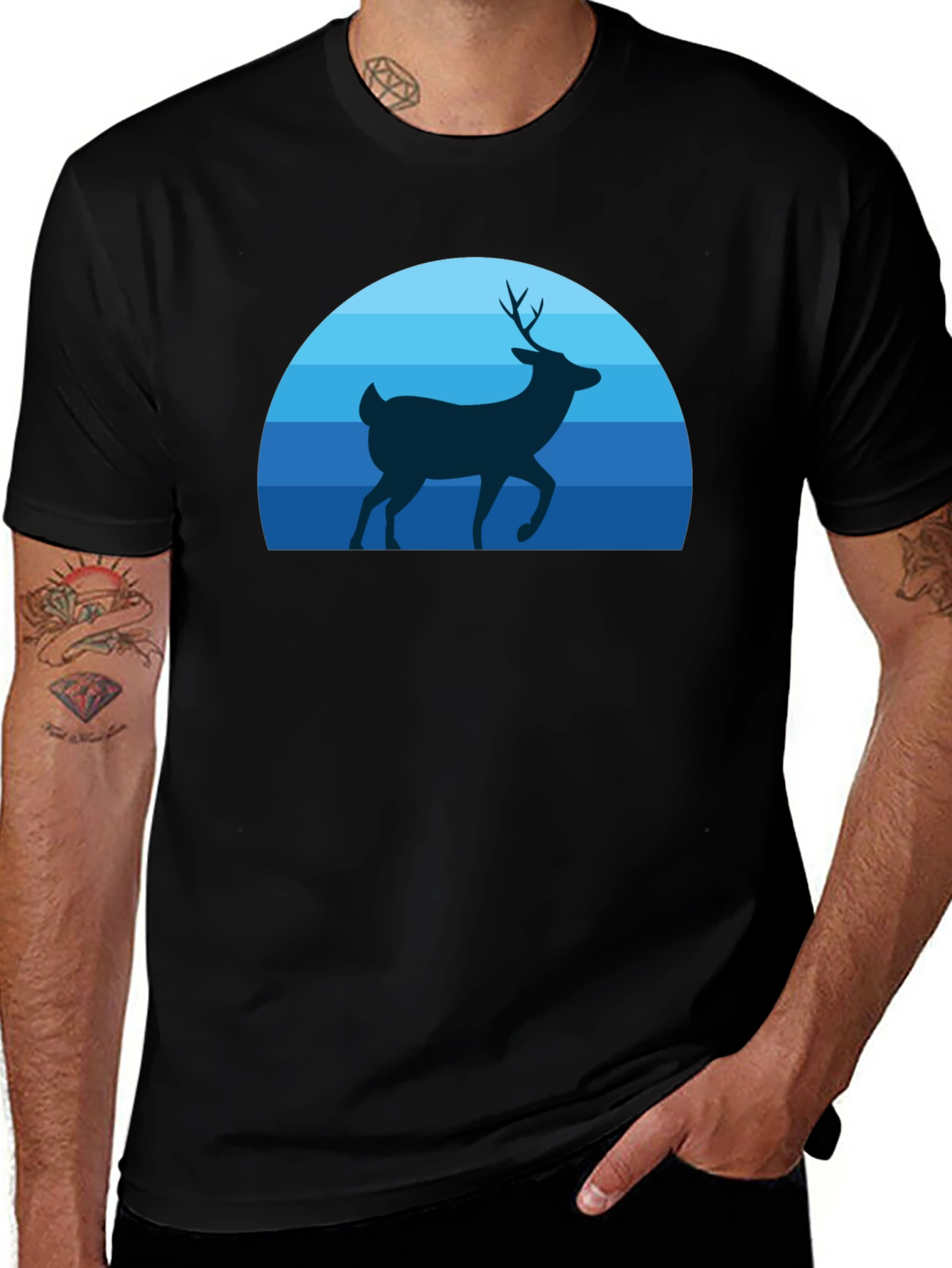 Deer Silhouette Graphic T-Shirt
