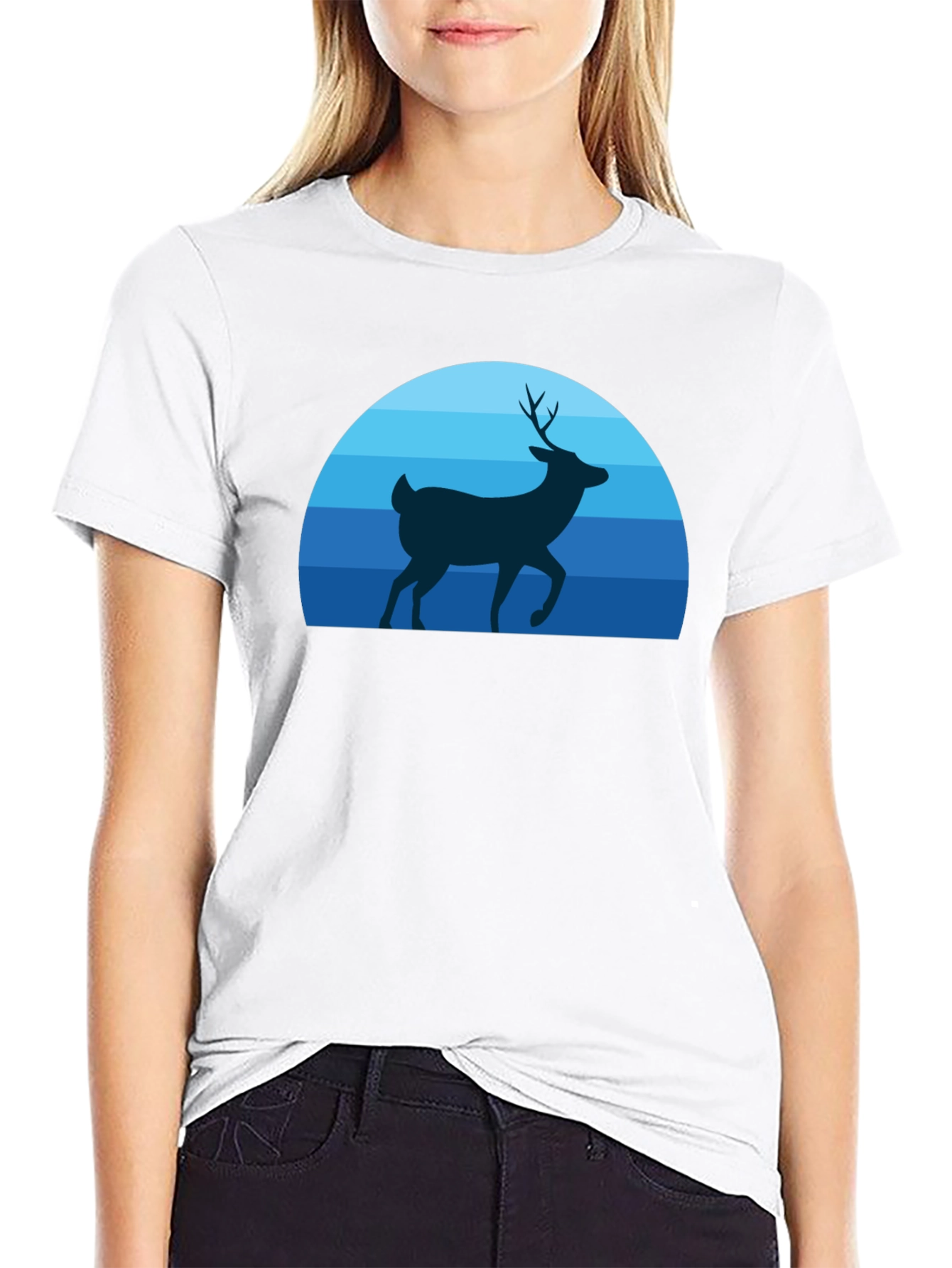 Deer Silhouette Graphic T-Shirt
