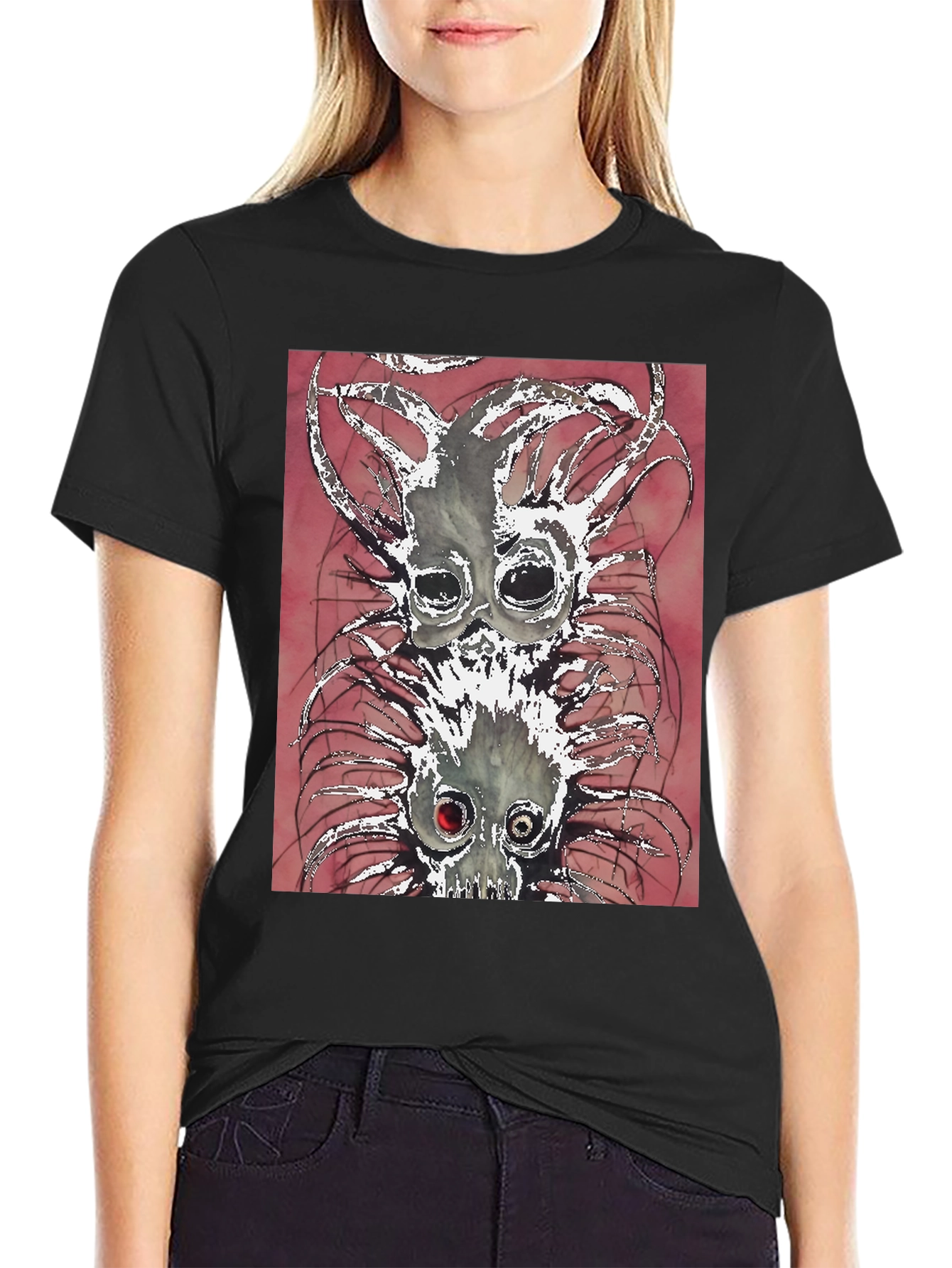 Unique Creature Graphic Black Tee