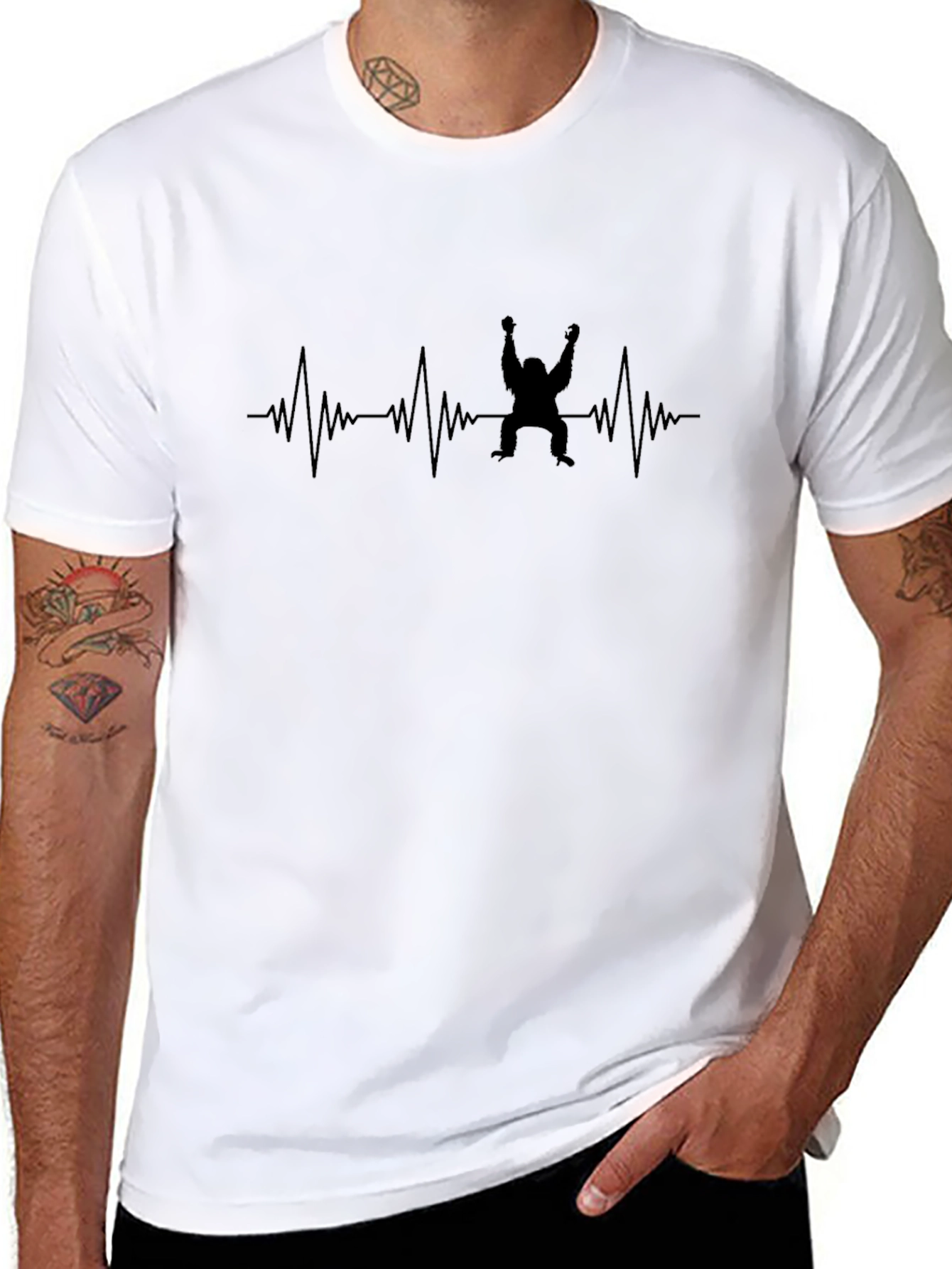 Heartbeat Rock Climbing T-Shirt - Black