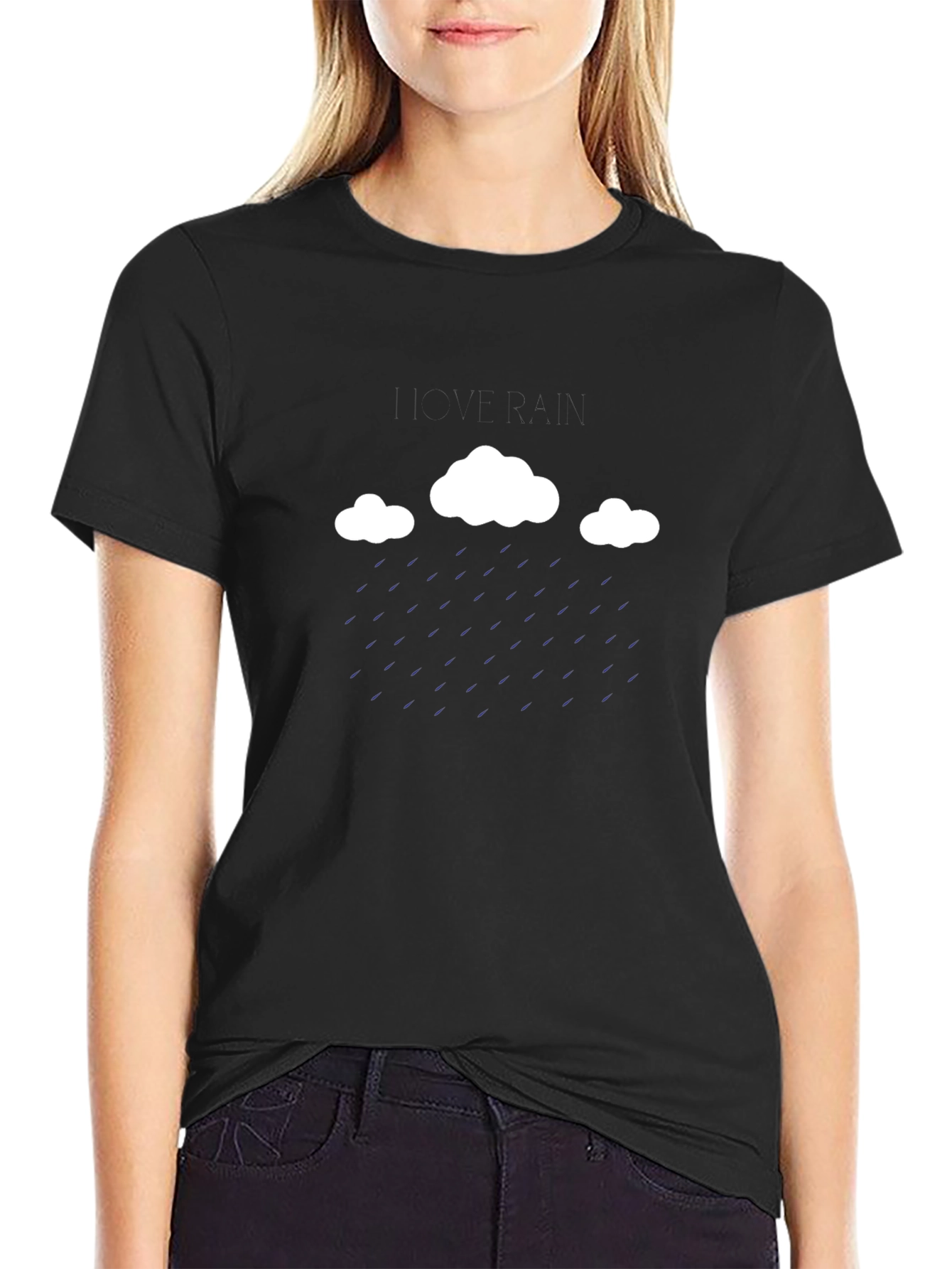 Cloud Rain Graphic Tee - Black