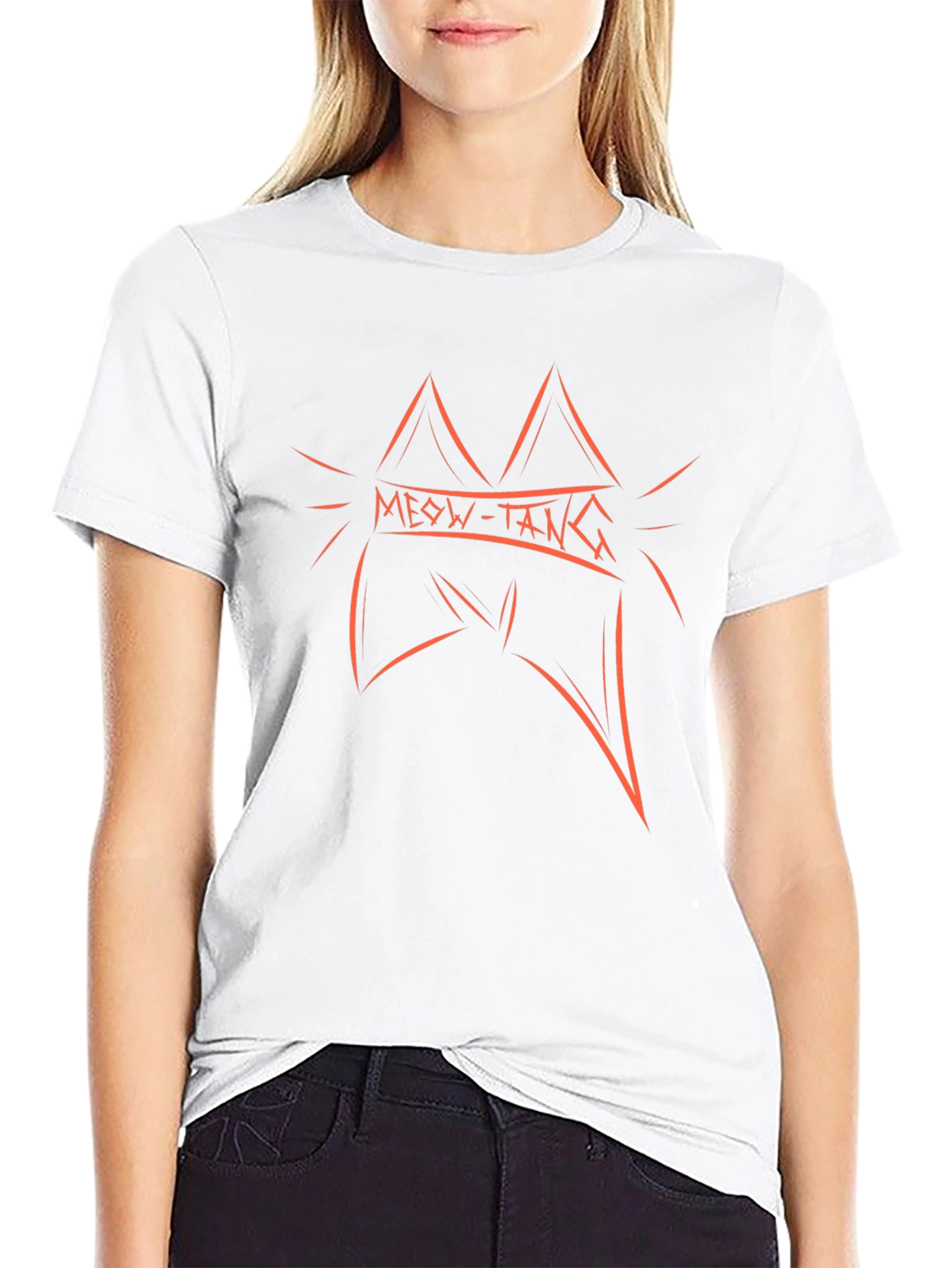 Meow-Tang Graphic Tee - Soft Black Cotton T-Shirt