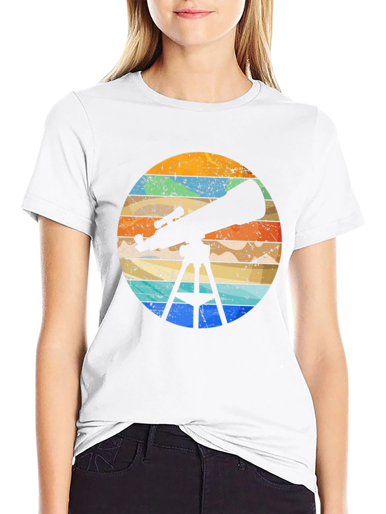 Telescope Silhouette Graphic T-Shirt - Astronomy Lover