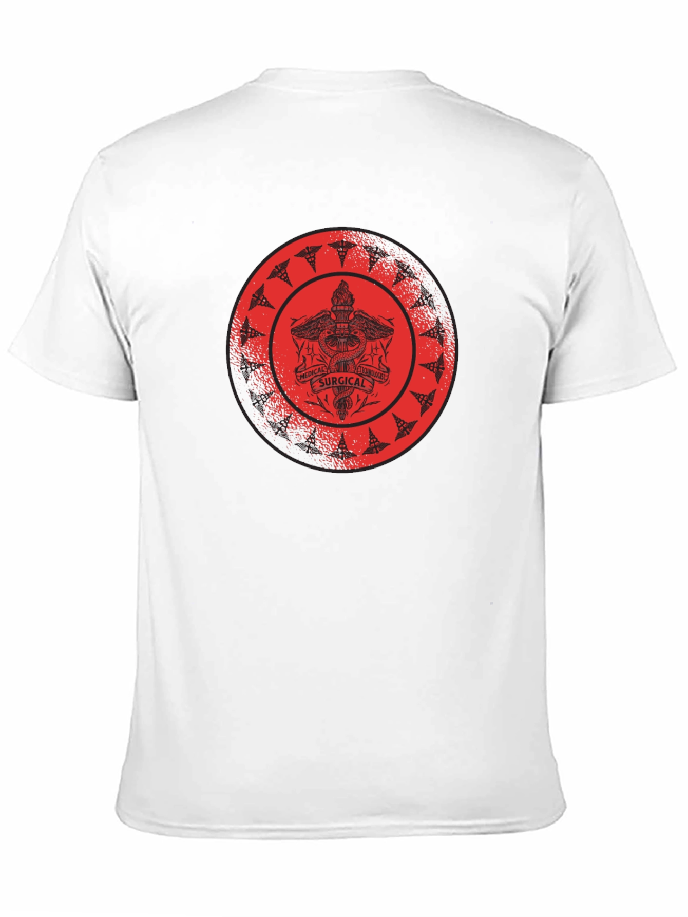 Medical Surgical Caduceus Design Black T-Shirt