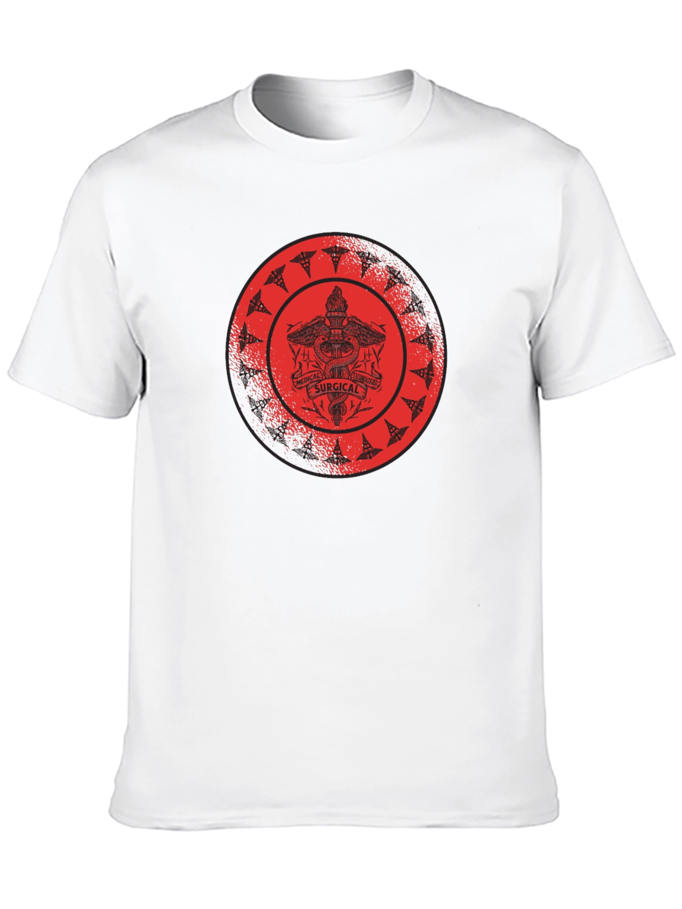 Medical Surgical Caduceus Design Black T-Shirt