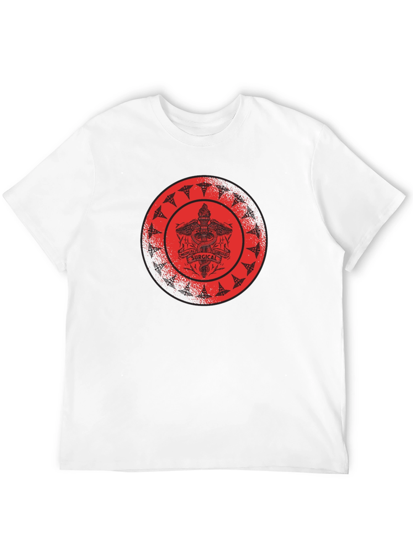 Medical Surgical Caduceus Design Black T-Shirt
