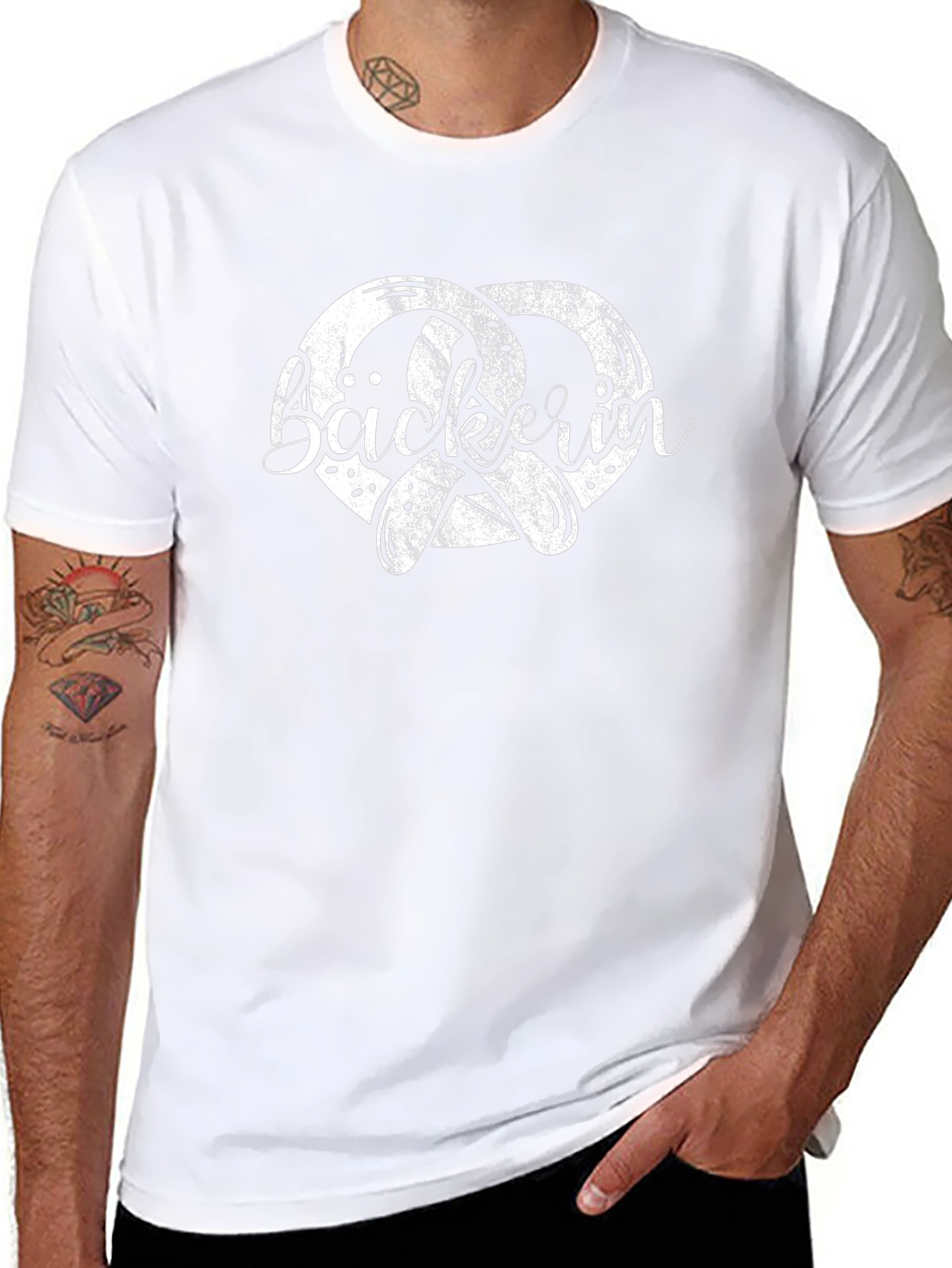 Bäckerin Pretzel Black T-Shirt - Baker Woman Tee