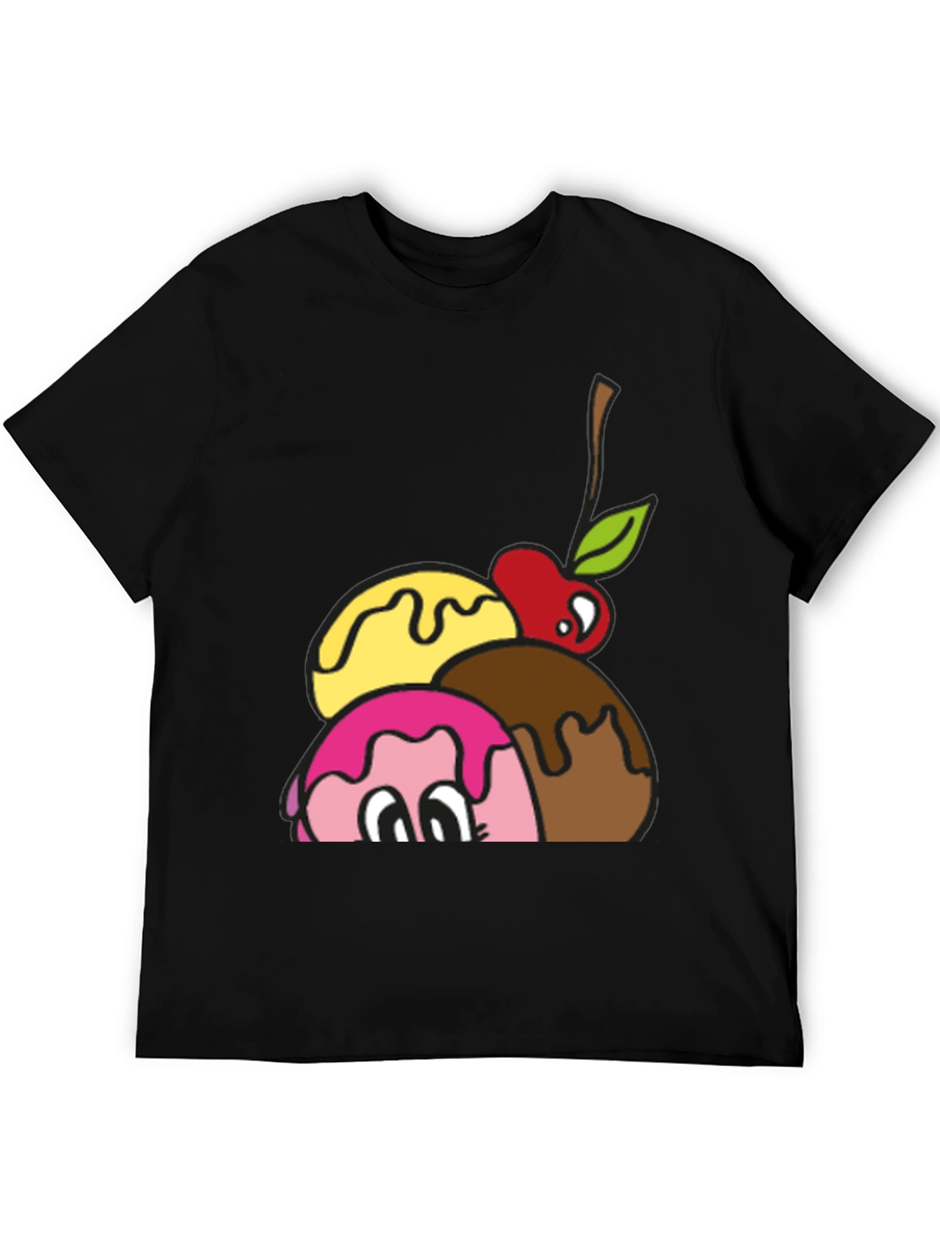 Ice Cream Scoops Graphic Tee - Fun Dessert T-Shirt