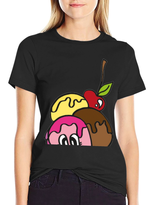 Ice Cream Scoops Graphic Tee - Fun Dessert T-Shirt