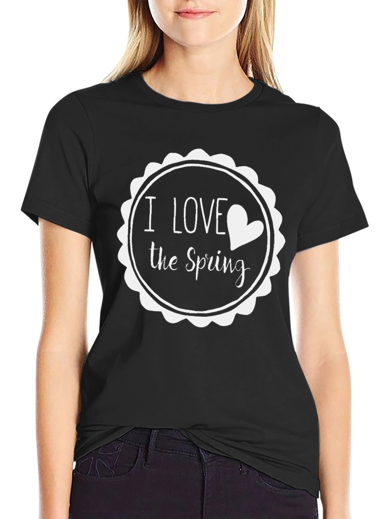 I Love the Spring Graphic Tee - Black