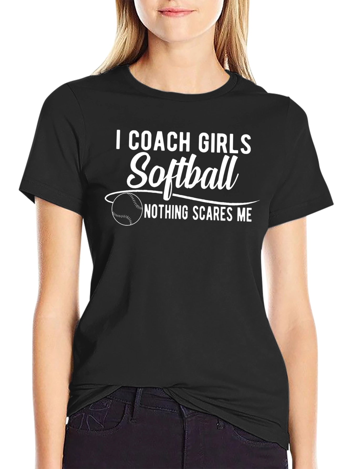 I Coach Girls Softball Funny Graphic Tee