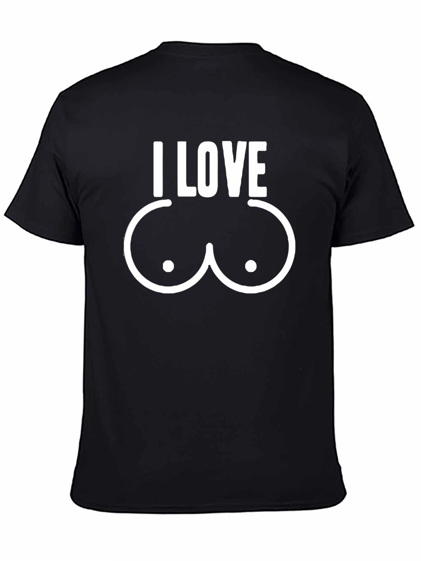 I Love Boobs T-Shirt - Black Cotton Novelty Tee
