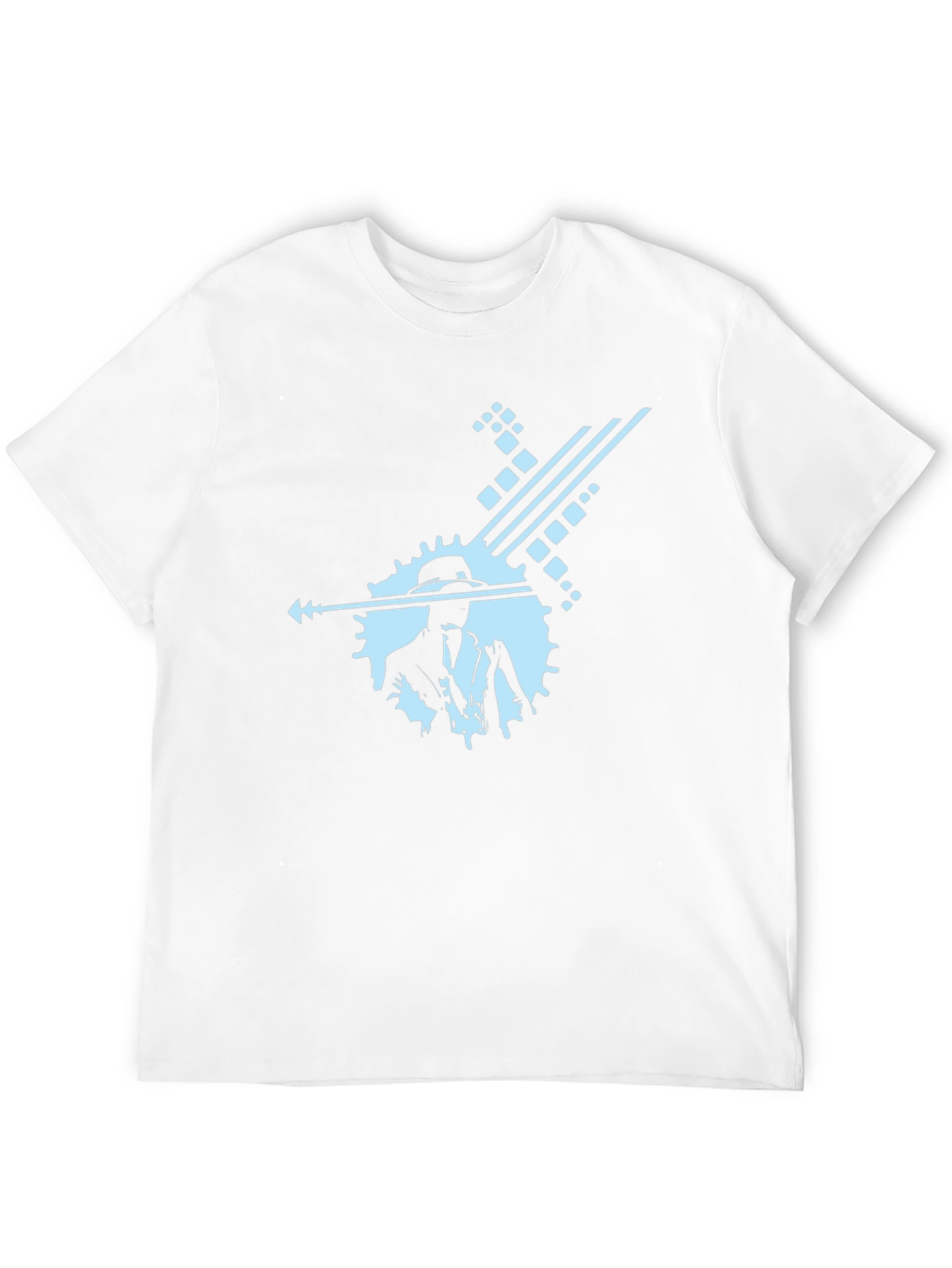 Stylish Black Graphic Tee with Cool Blue Design