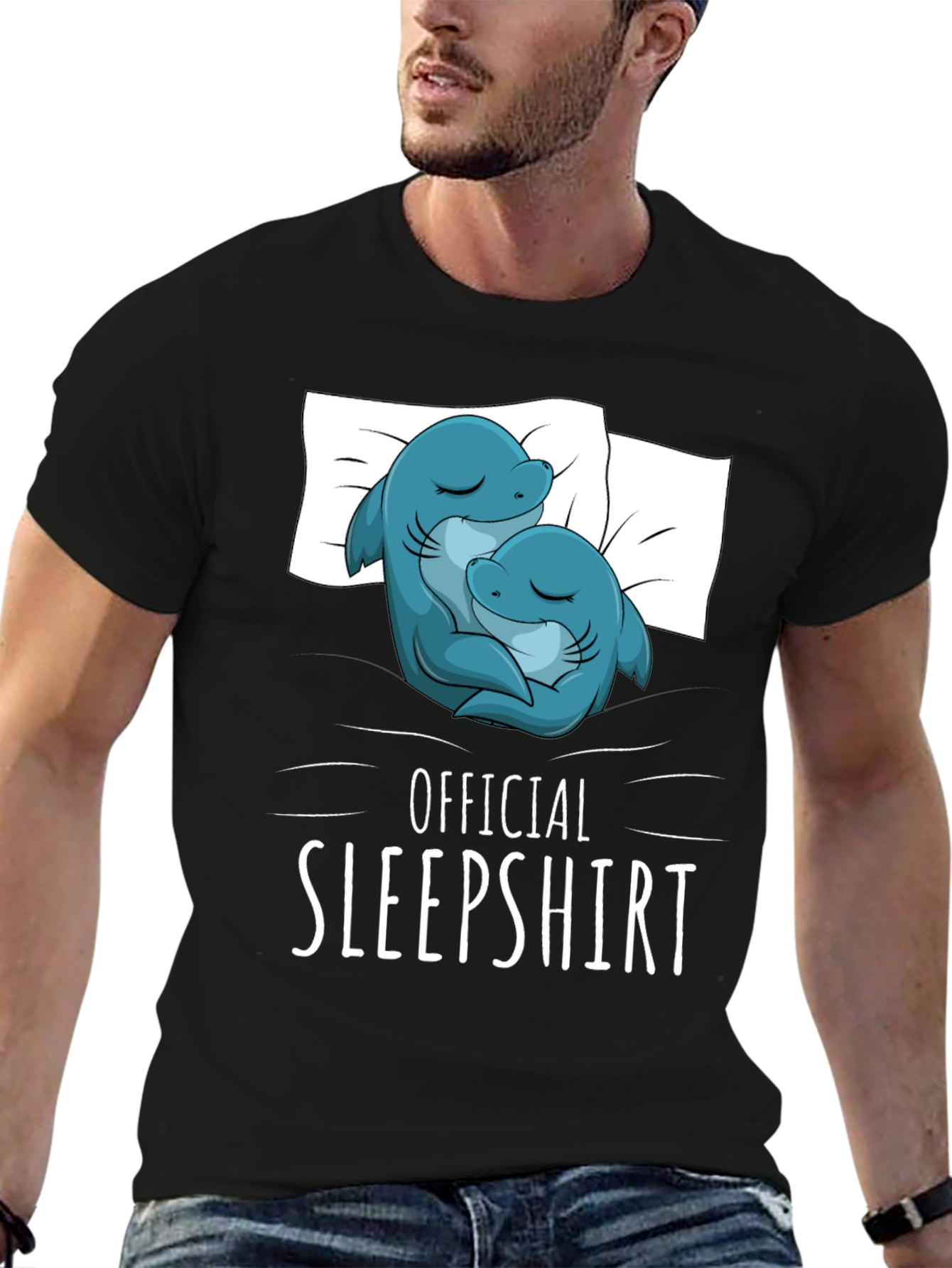Official Sleepshirt - Cute Shark Couple T-Shirt