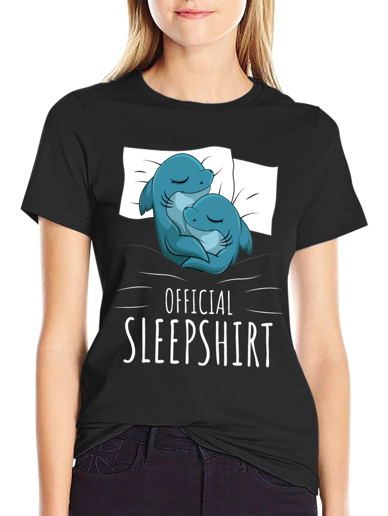 Official Sleepshirt - Cute Shark Couple T-Shirt
