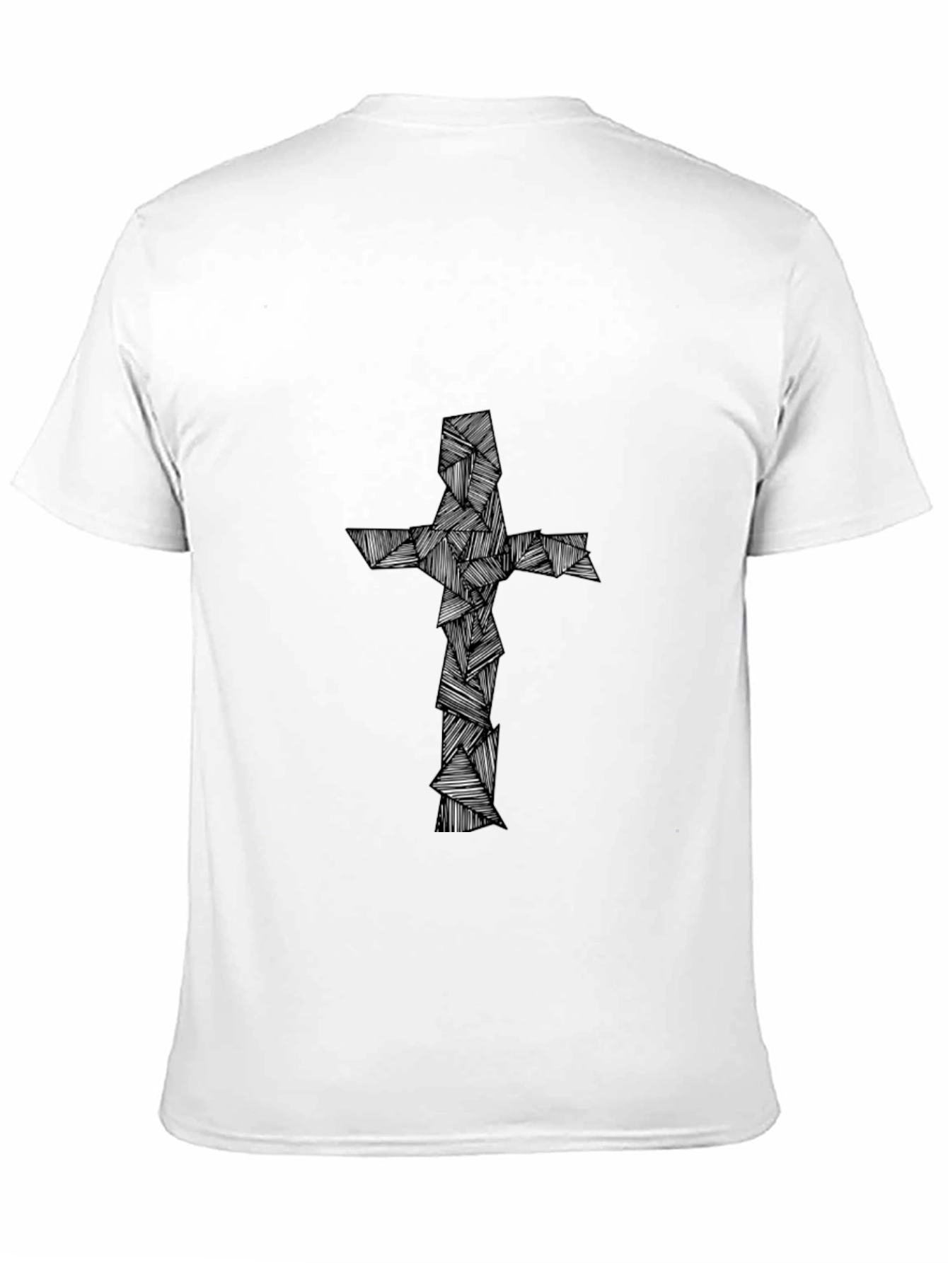Abstract Cross Graphic Tee - Black Cotton Blend
