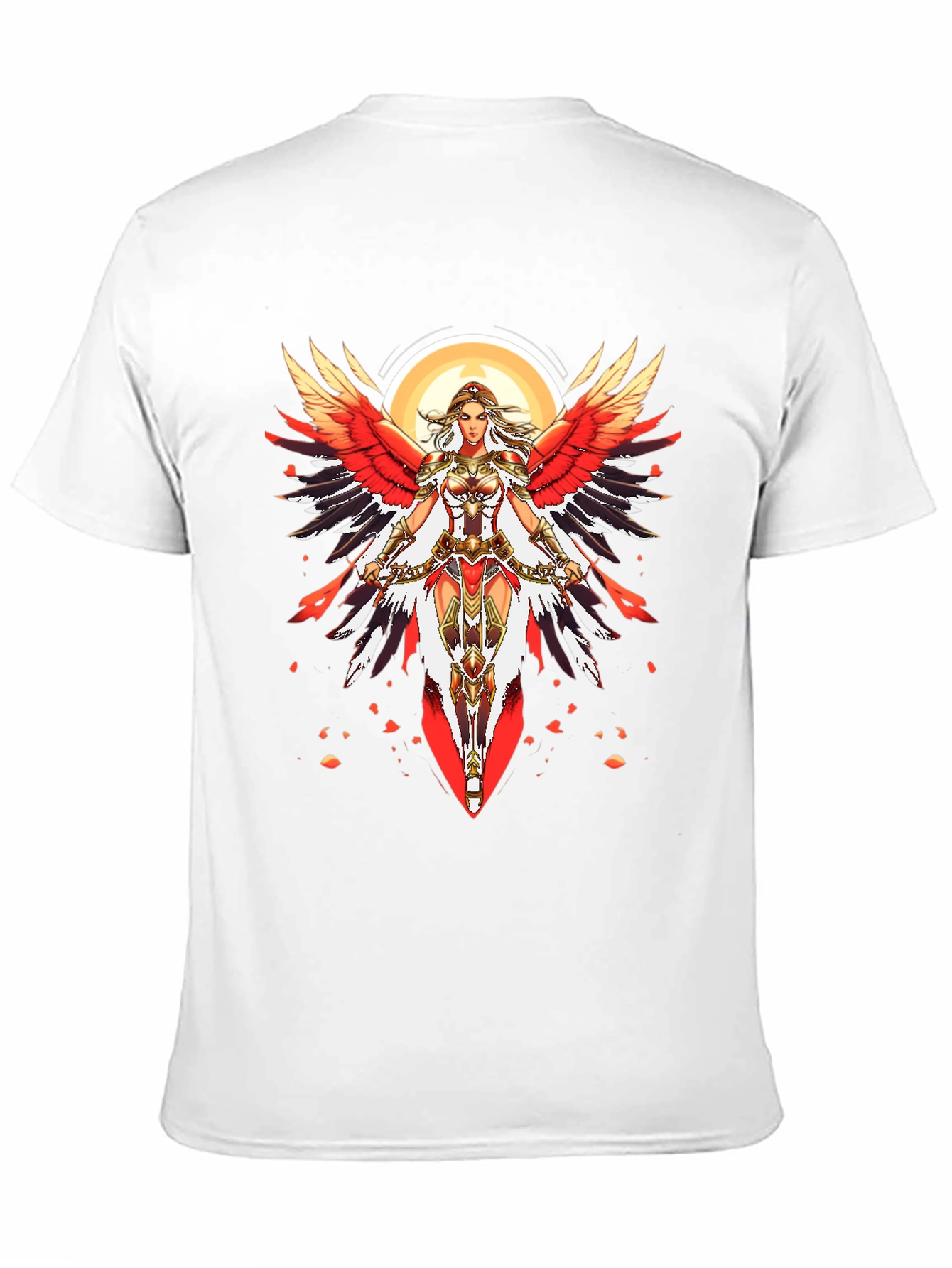 Warrior Angel Graphic Print Black T-Shirt