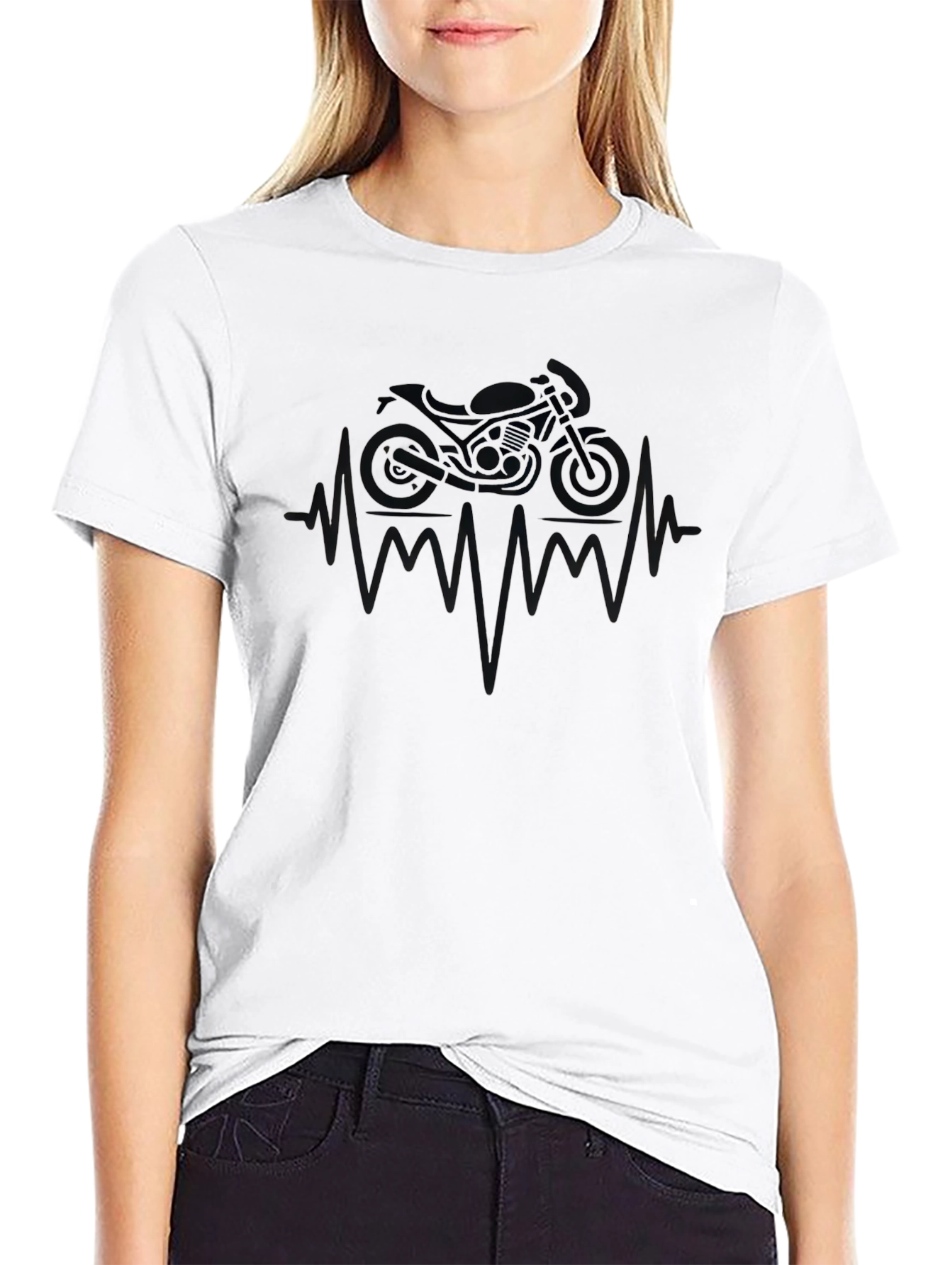Motorcycle Heartbeat Graphic T-Shirt