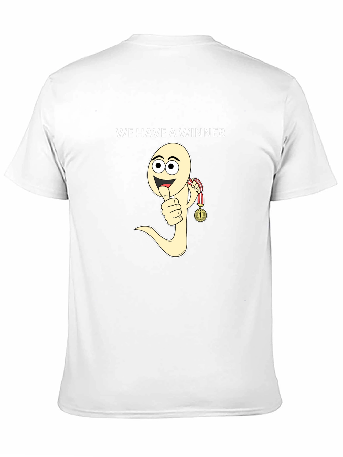Winner Sperm Cartoon Black T-Shirt Funny Tee